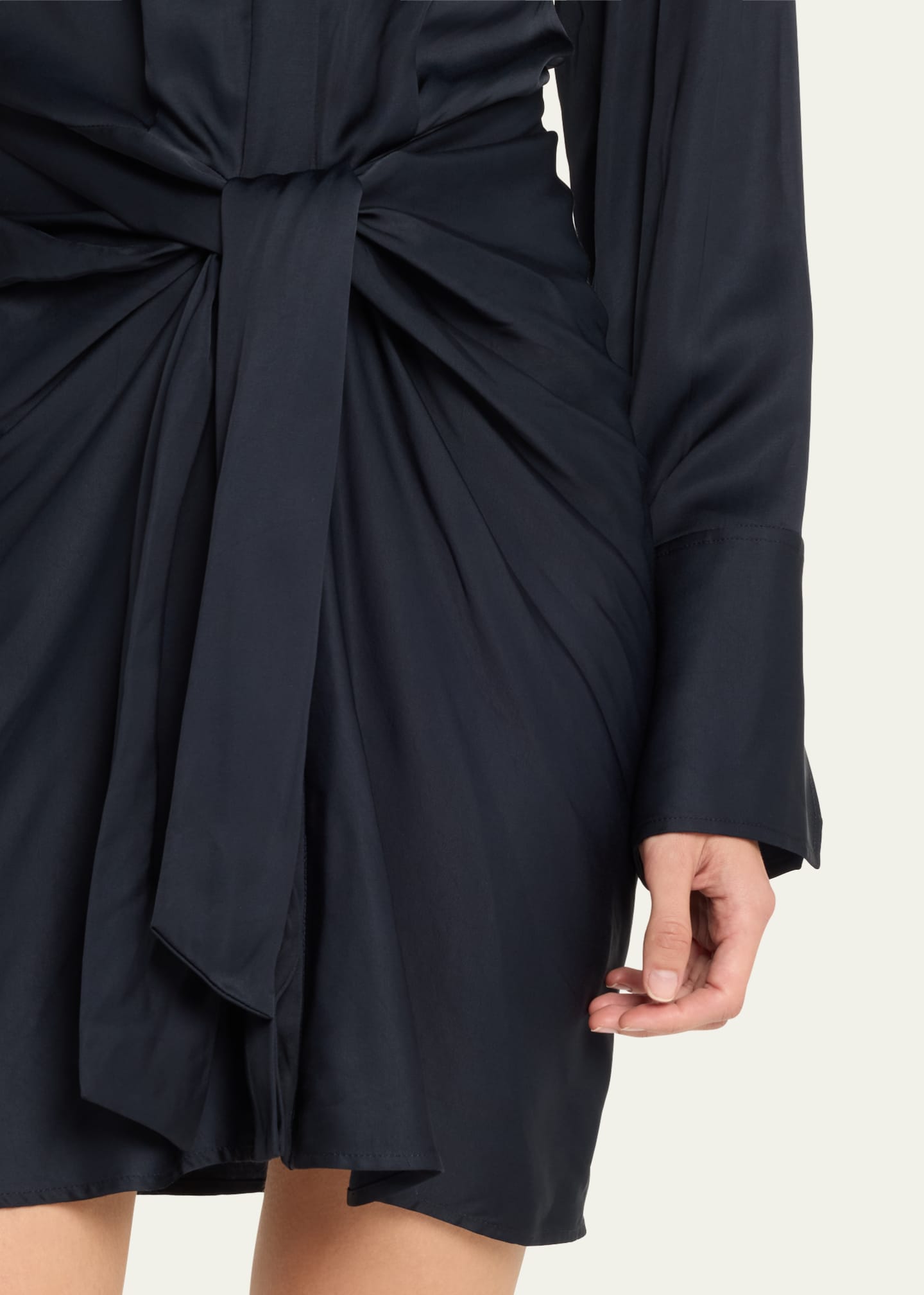 A.L.C. Mia Draped Satin Shirtdress Image 5 of 5