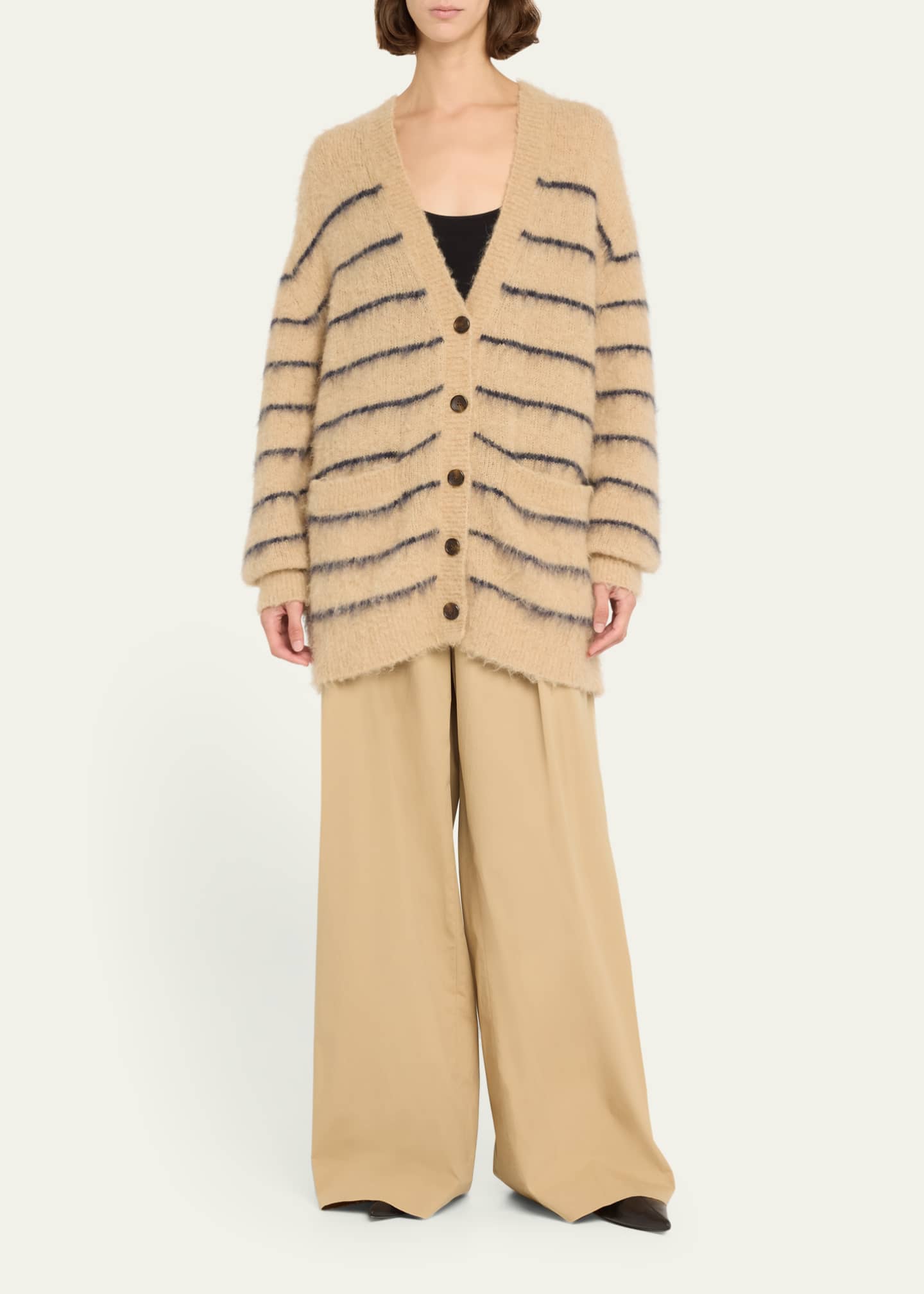 A.L.C. Cody Stripe Fuzzy Cardigan Image 2 of 5