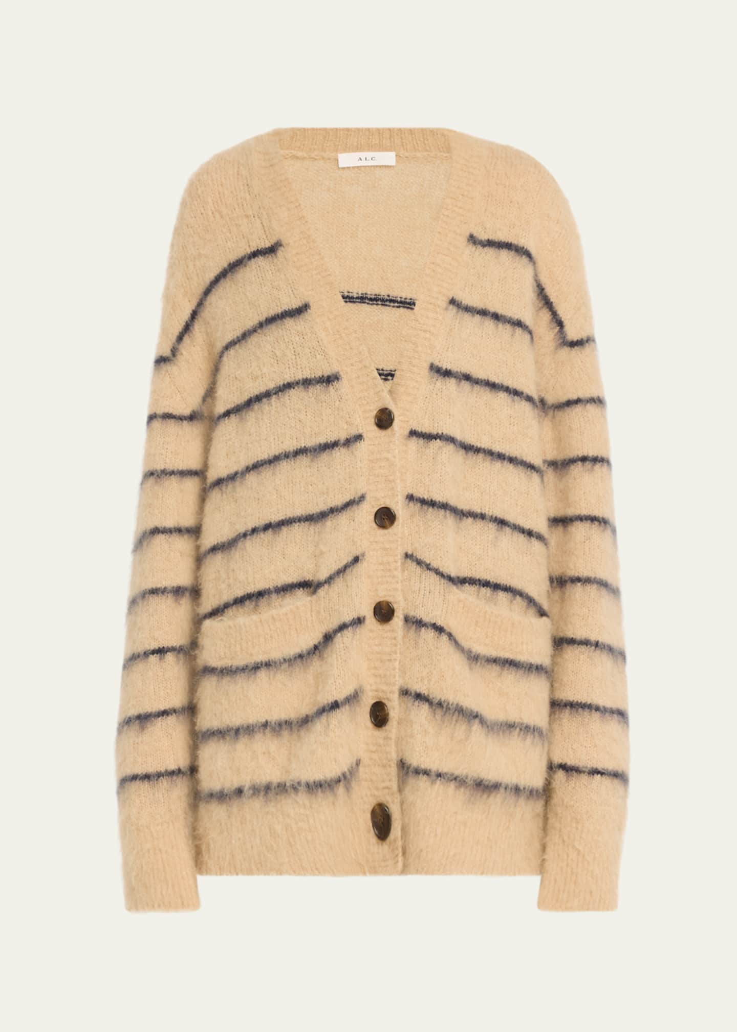 A.L.C. Cody Stripe Fuzzy Cardigan Image 1 of 5