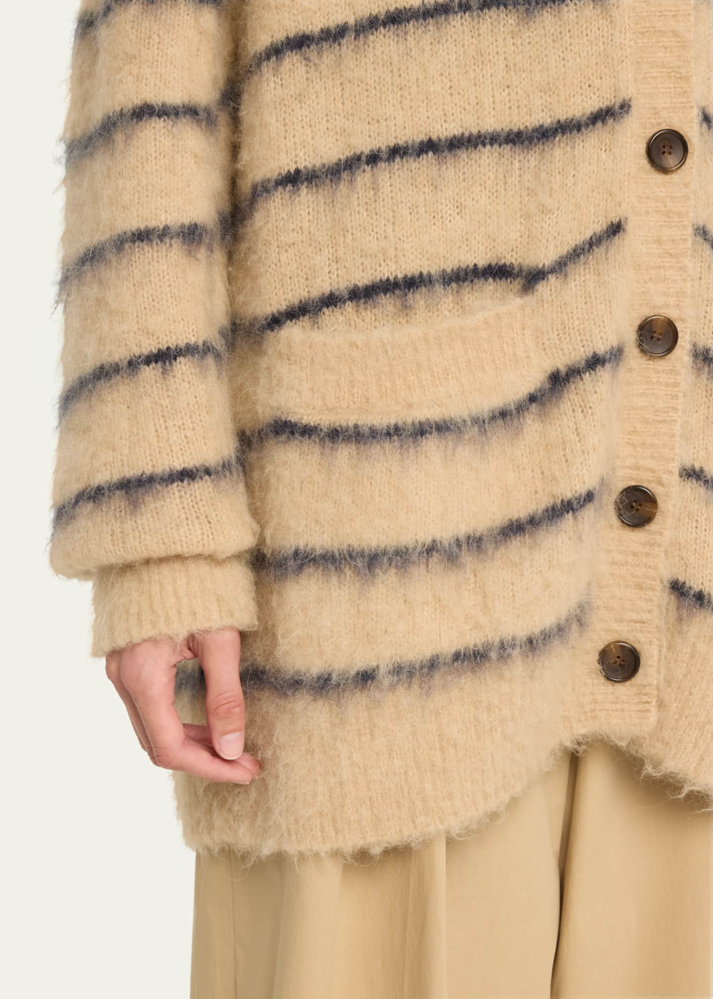 A.L.C. Cody Stripe Fuzzy Cardigan Image 5 of 5
