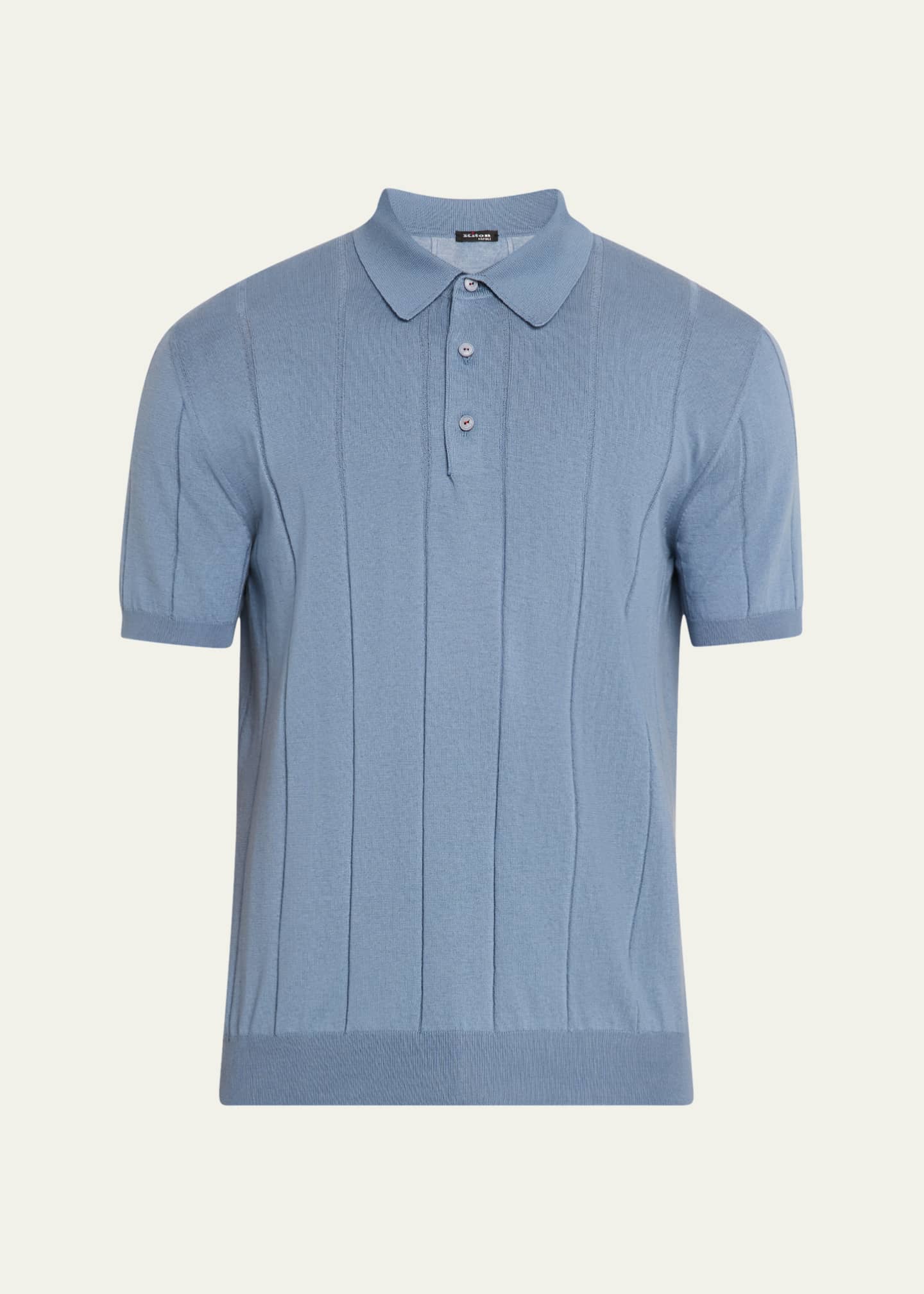Kiton Men's Jacquard Stripe Polo Shirt Image 1 of 5