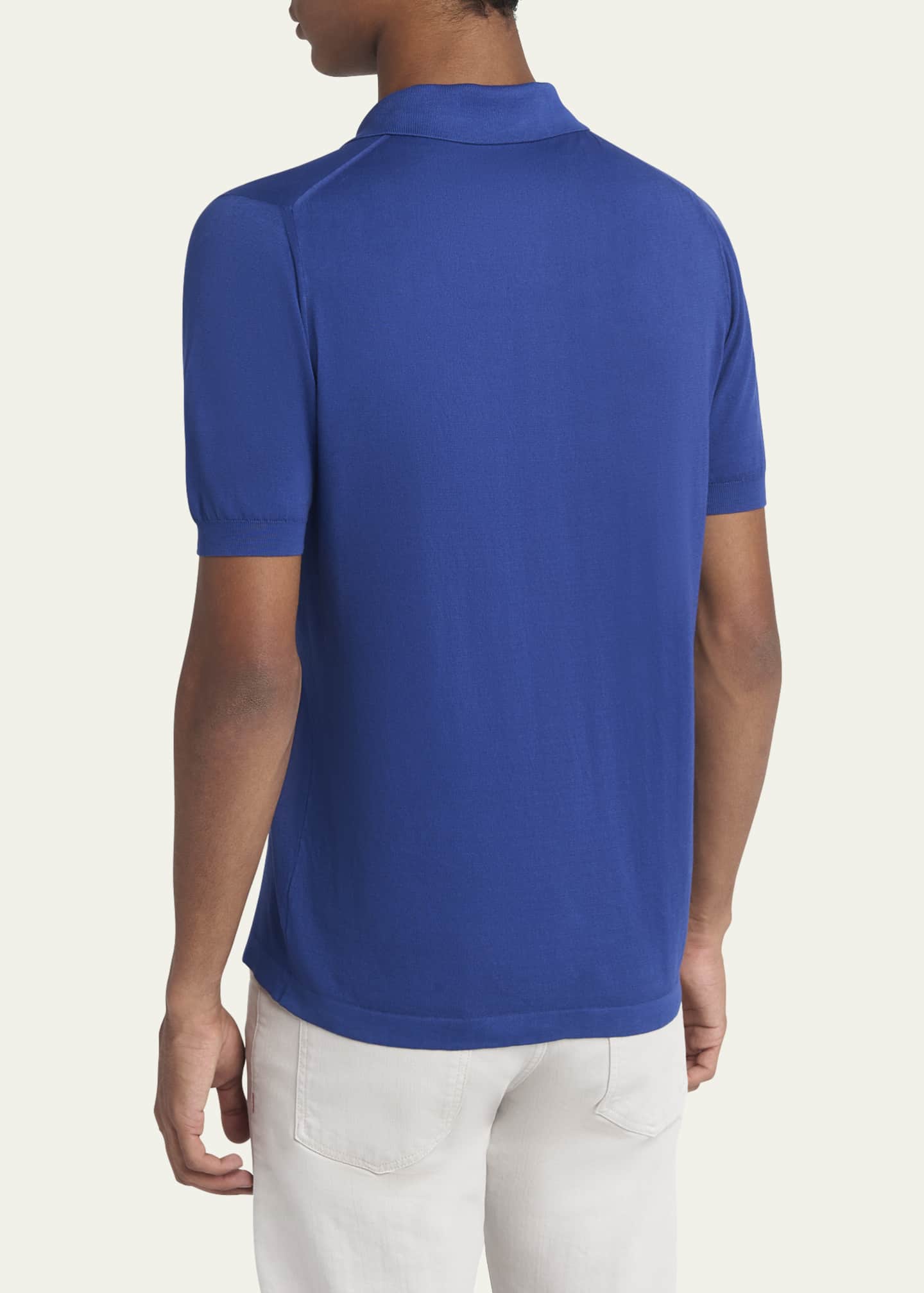 Kiton Men's Sea Island Cotton Knit Polo Shirt Image 3 of 5