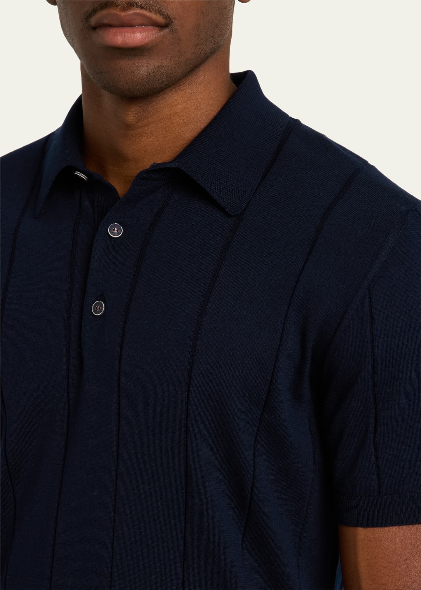 Kiton Men's Jacquard Stripe Polo Shirt Image 5 of 5