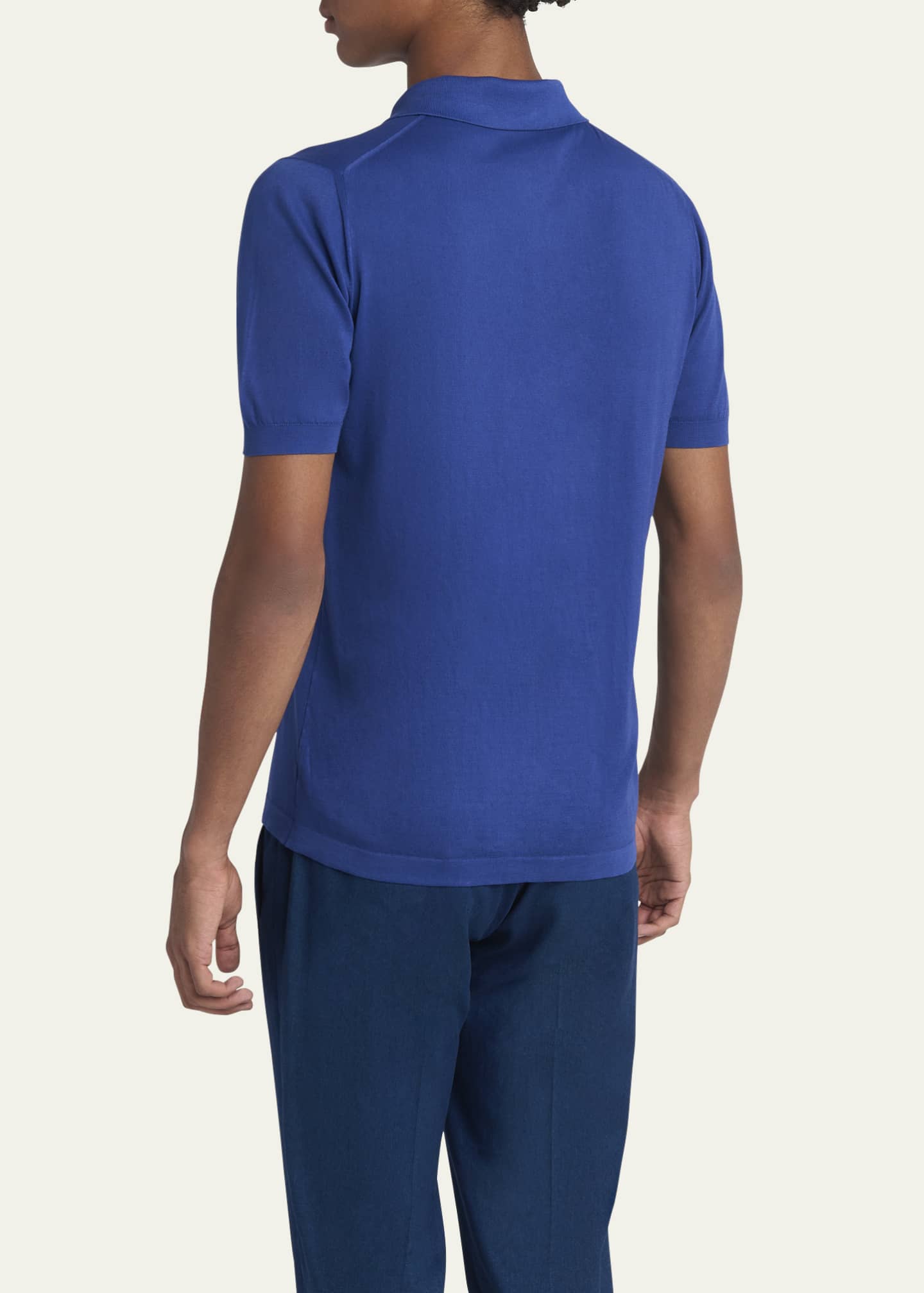 Kiton Men's Sea Island Cotton Knit Polo Shirt Image 3 of 4