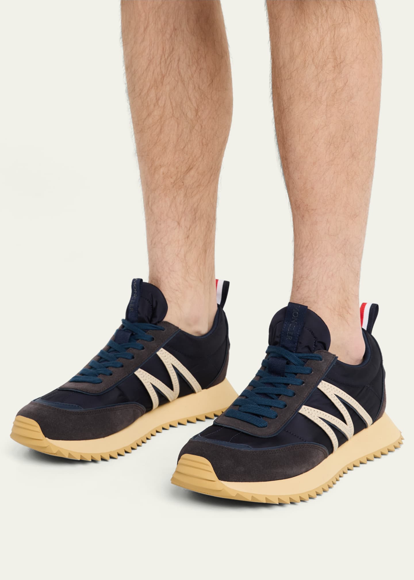 Moncler Men's Pacey Nylon and Suede Runner Sneakers Image 2 of 6