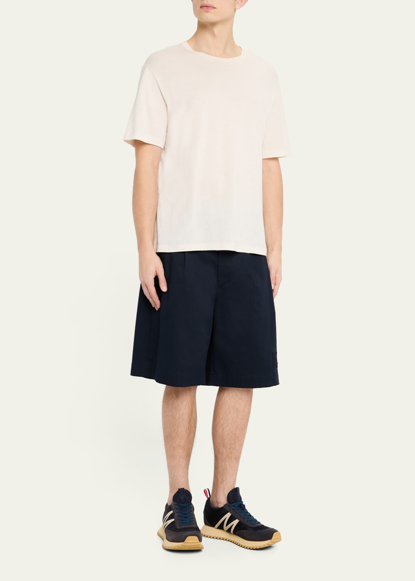 Moncler Men's Pacey Nylon and Suede Runner Sneakers Image 3 of 6