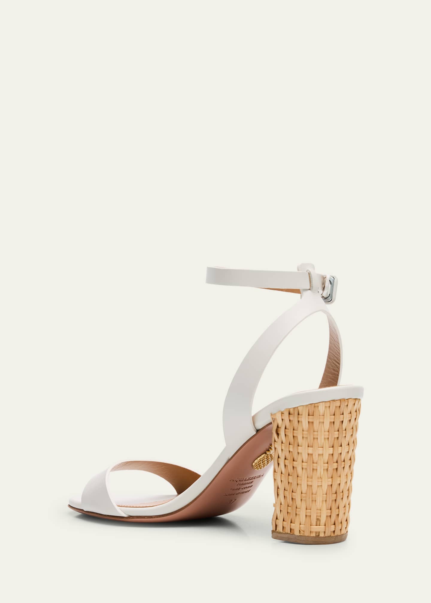 Aquazzura Sunseeker Leather Ankle-Strap Sandals Image 2 of 4
