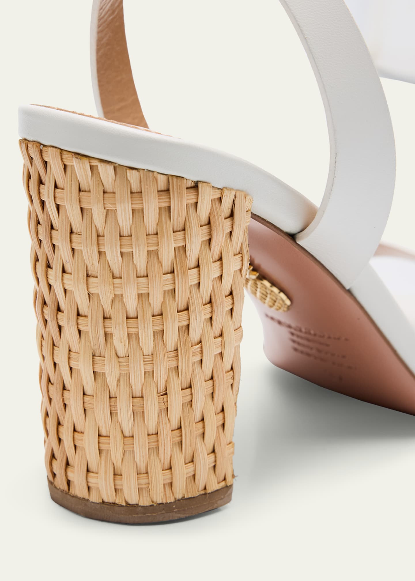 Aquazzura Sunseeker Leather Ankle-Strap Sandals Image 3 of 4