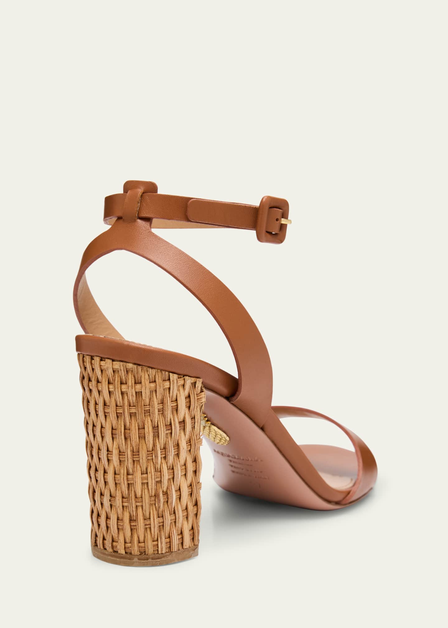 Aquazzura Sunseeker Leather Ankle-Strap Sandals - Bergdorf Goodman