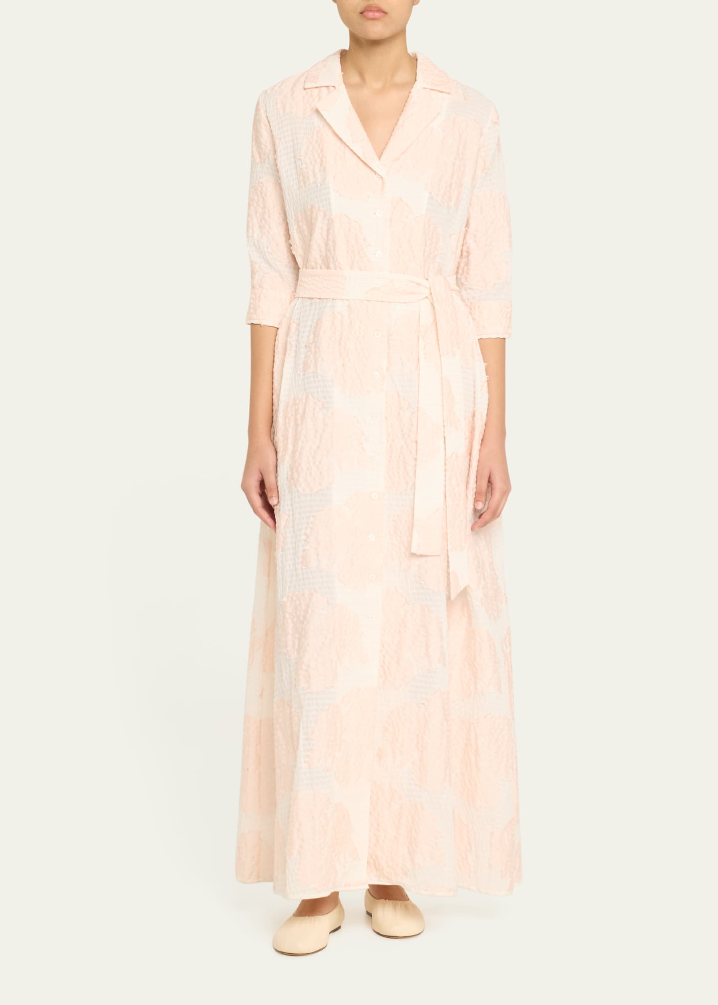 Molly Applique Seersucker Maxi Shirtdress - Thumbnail 2