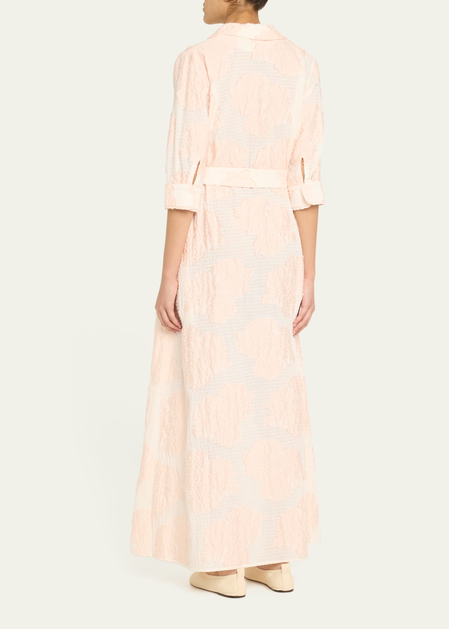 Molly Applique Seersucker Maxi Shirtdress - Thumbnail 3