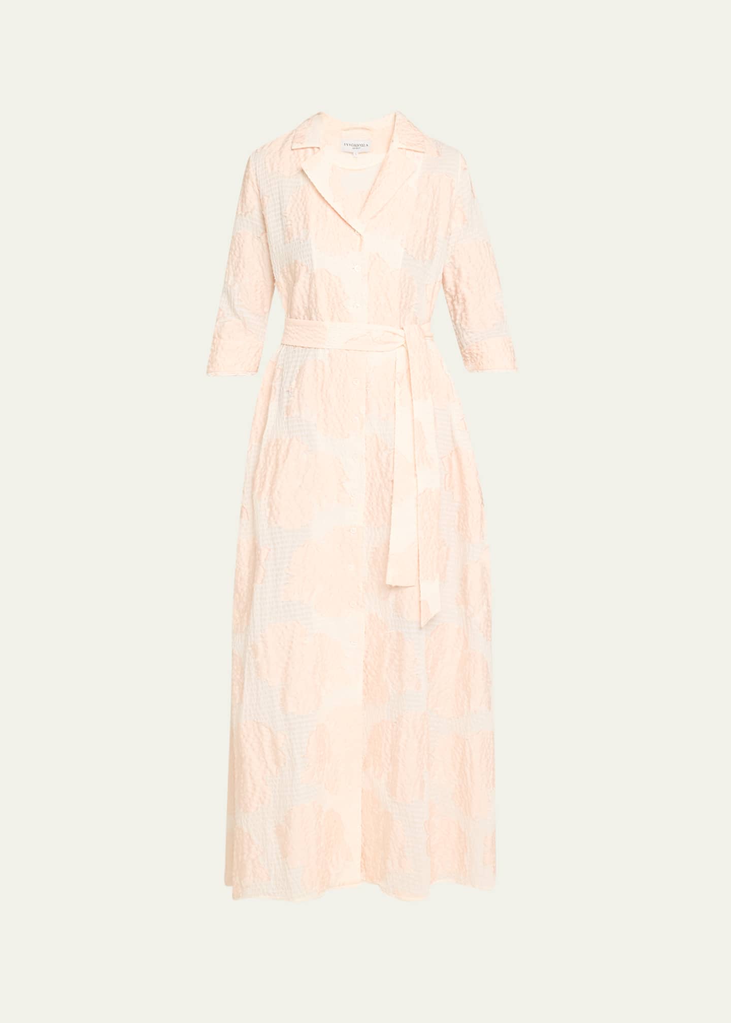 Molly Applique Seersucker Maxi Shirtdress