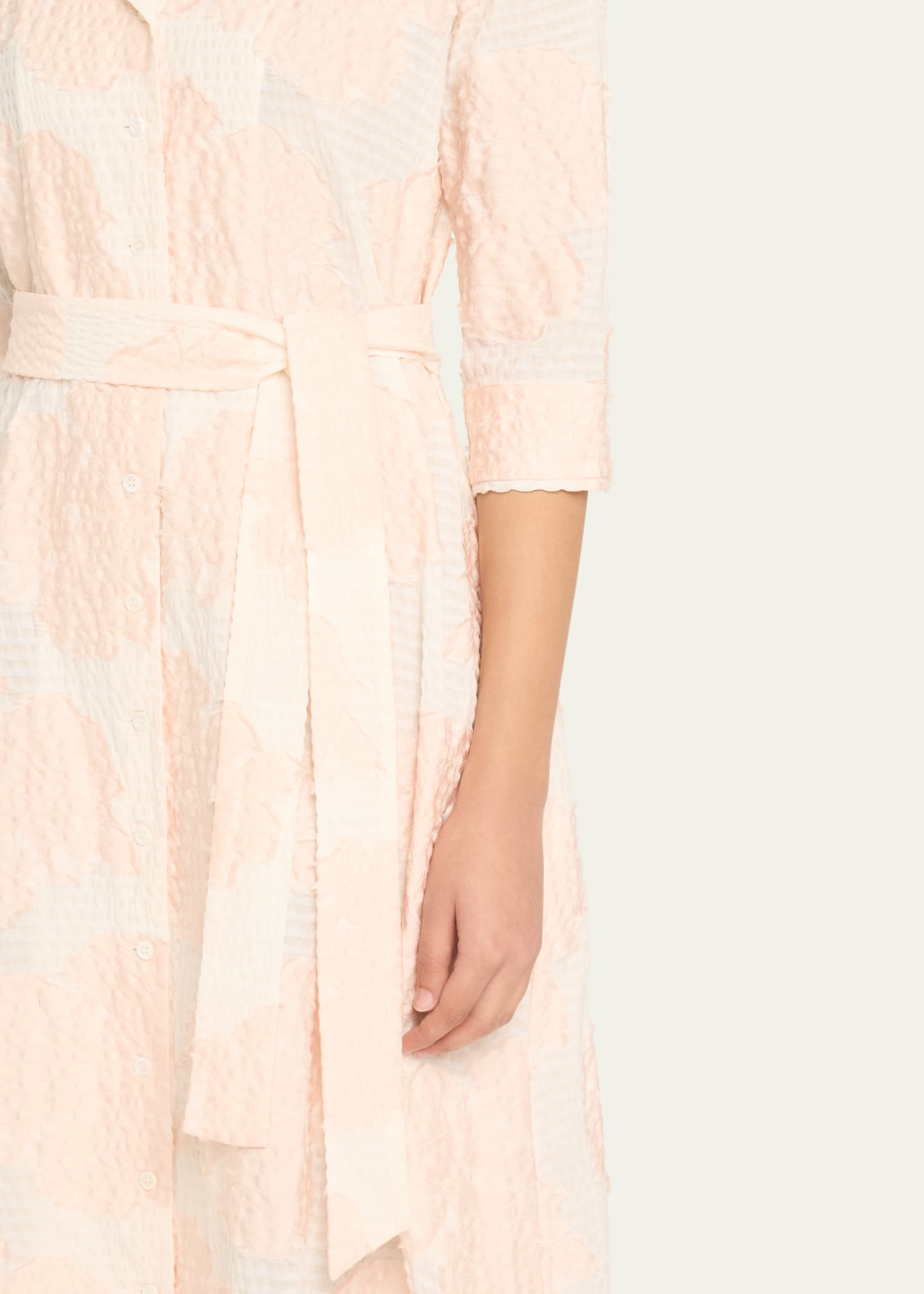 Molly Applique Seersucker Maxi Shirtdress - Thumbnail 5