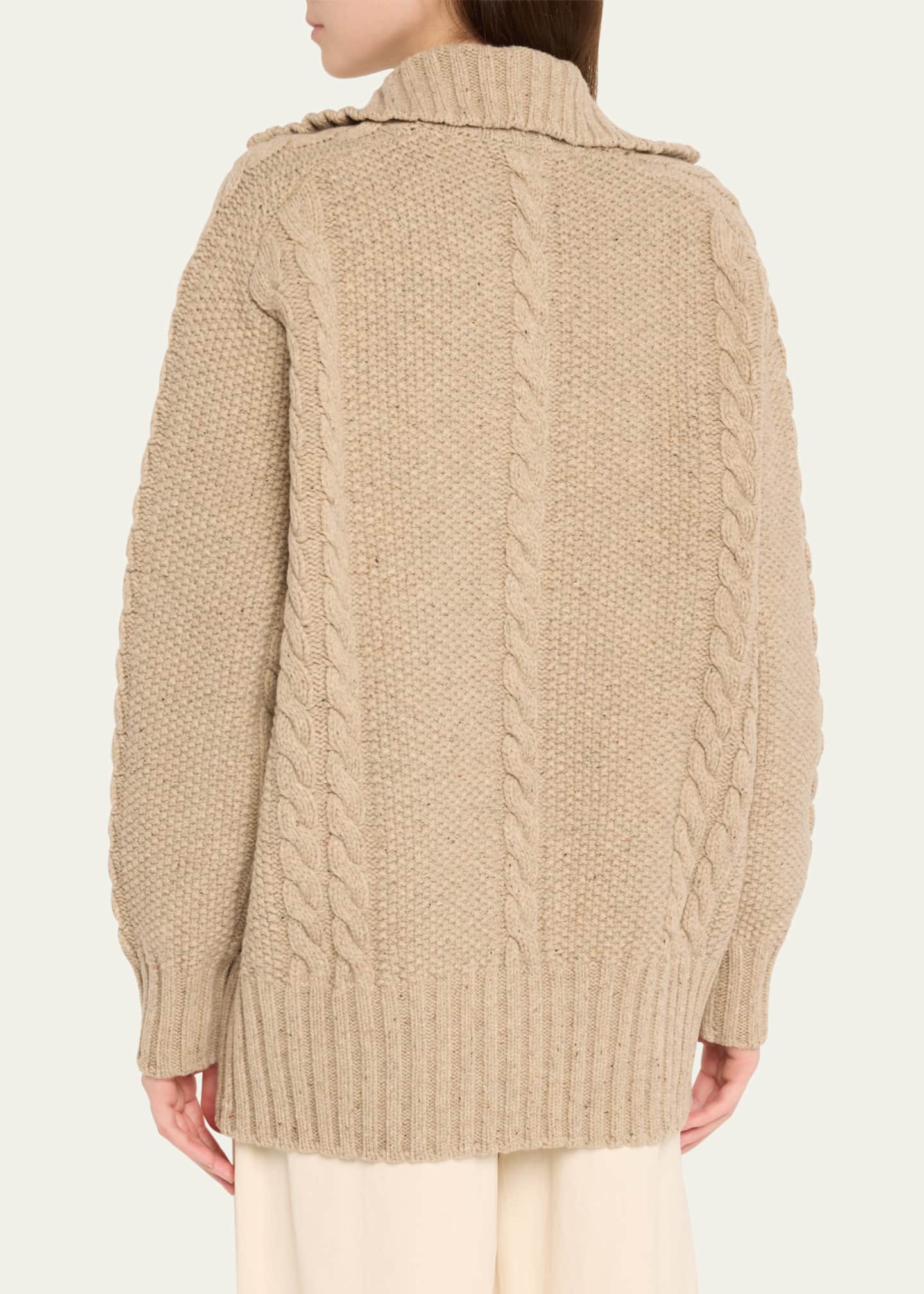 TEURN STUDIOS Cable-Knit Wool Sweater Image 3 of 5