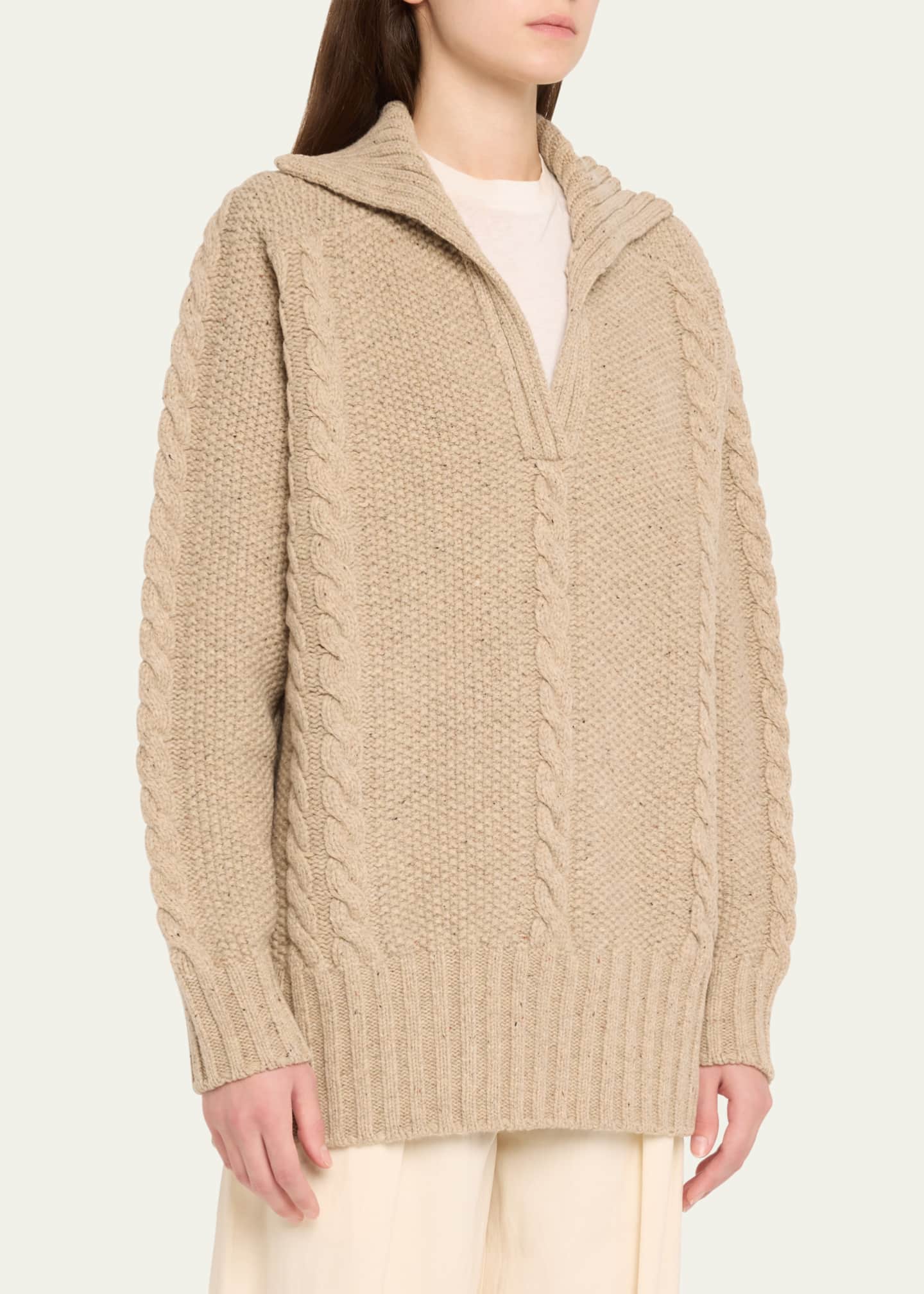 TEURN STUDIOS Cable-Knit Wool Sweater Image 4 of 5