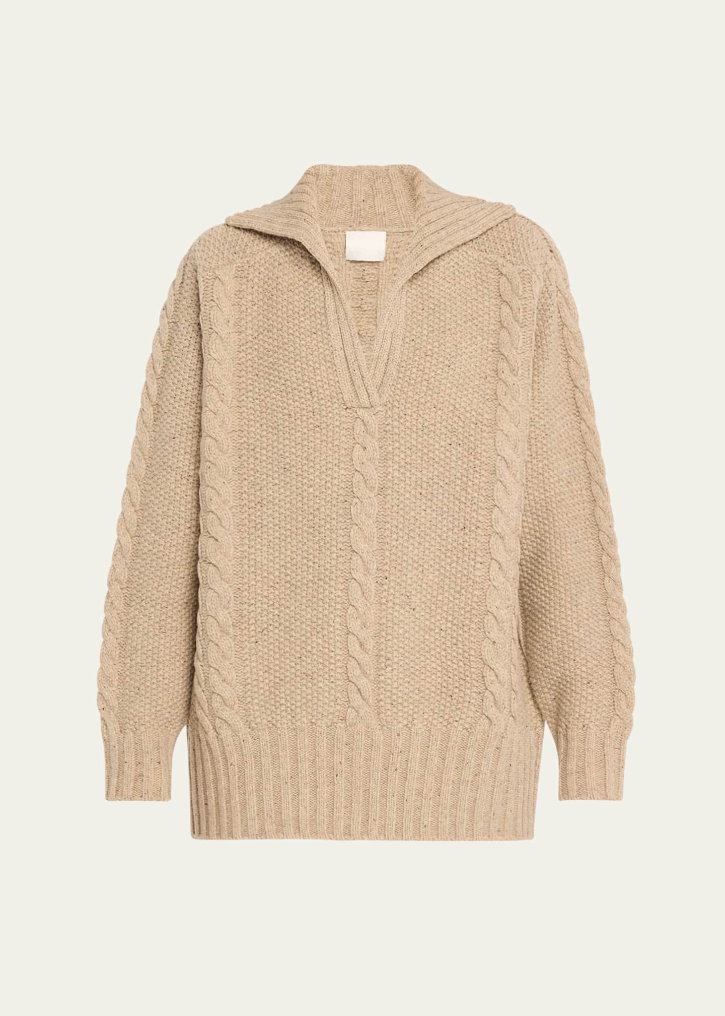 TEURN STUDIOS Cable-Knit Wool Sweater Image 1 of 5