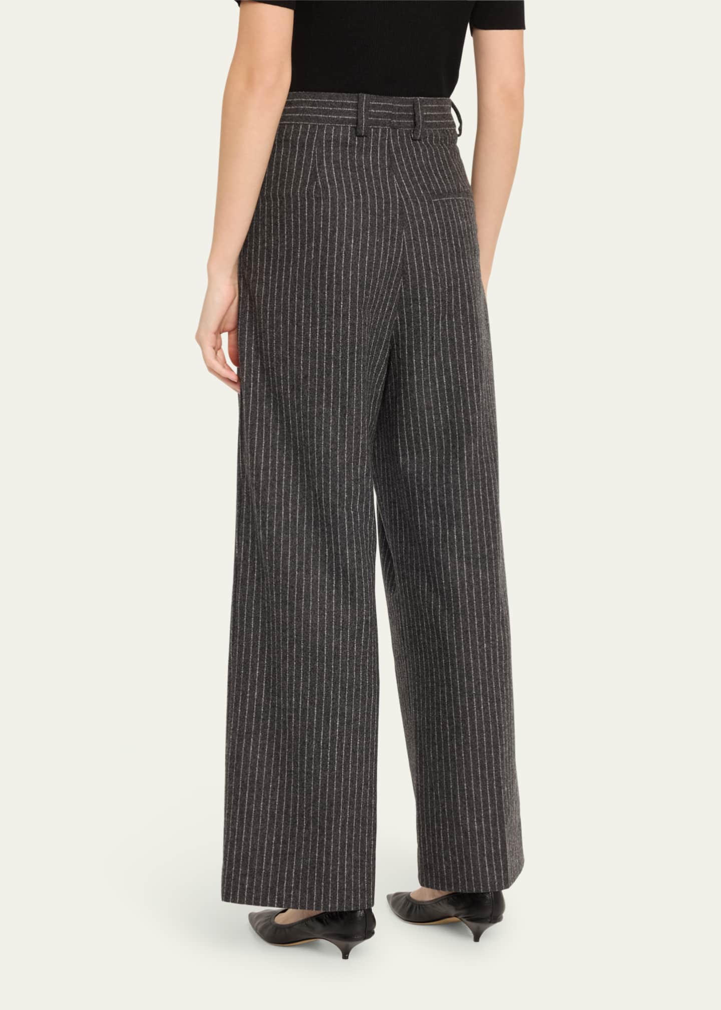 TEURN STUDIOS Pleated Pinstripe Relaxed-Fit Trousers Image 3 of 5