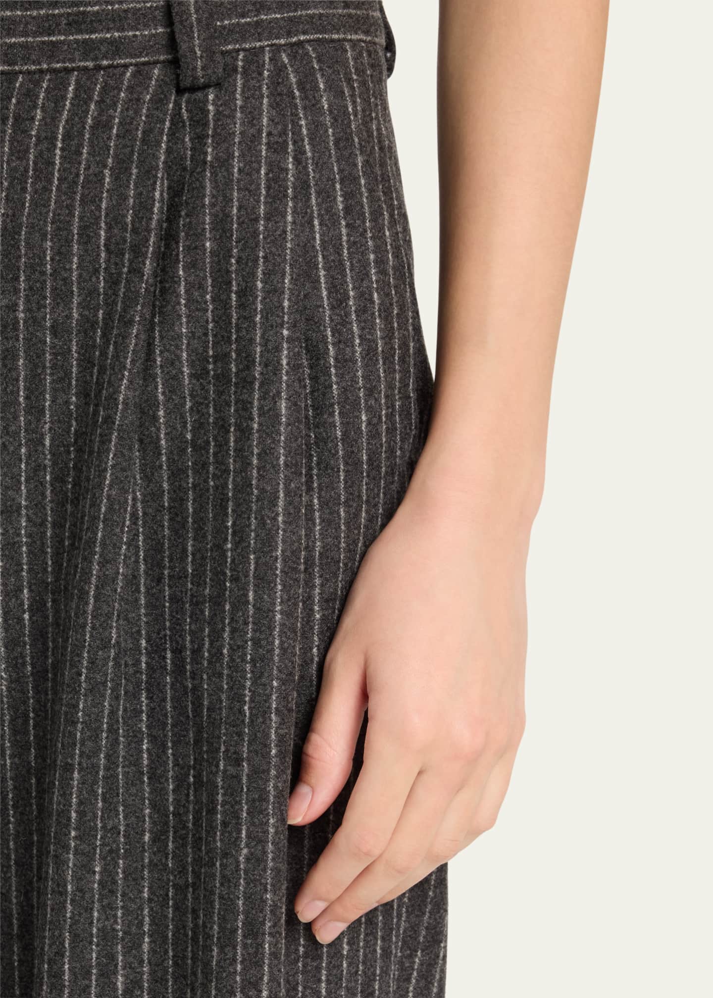 TEURN STUDIOS Pleated Pinstripe Relaxed-Fit Trousers Image 5 of 5