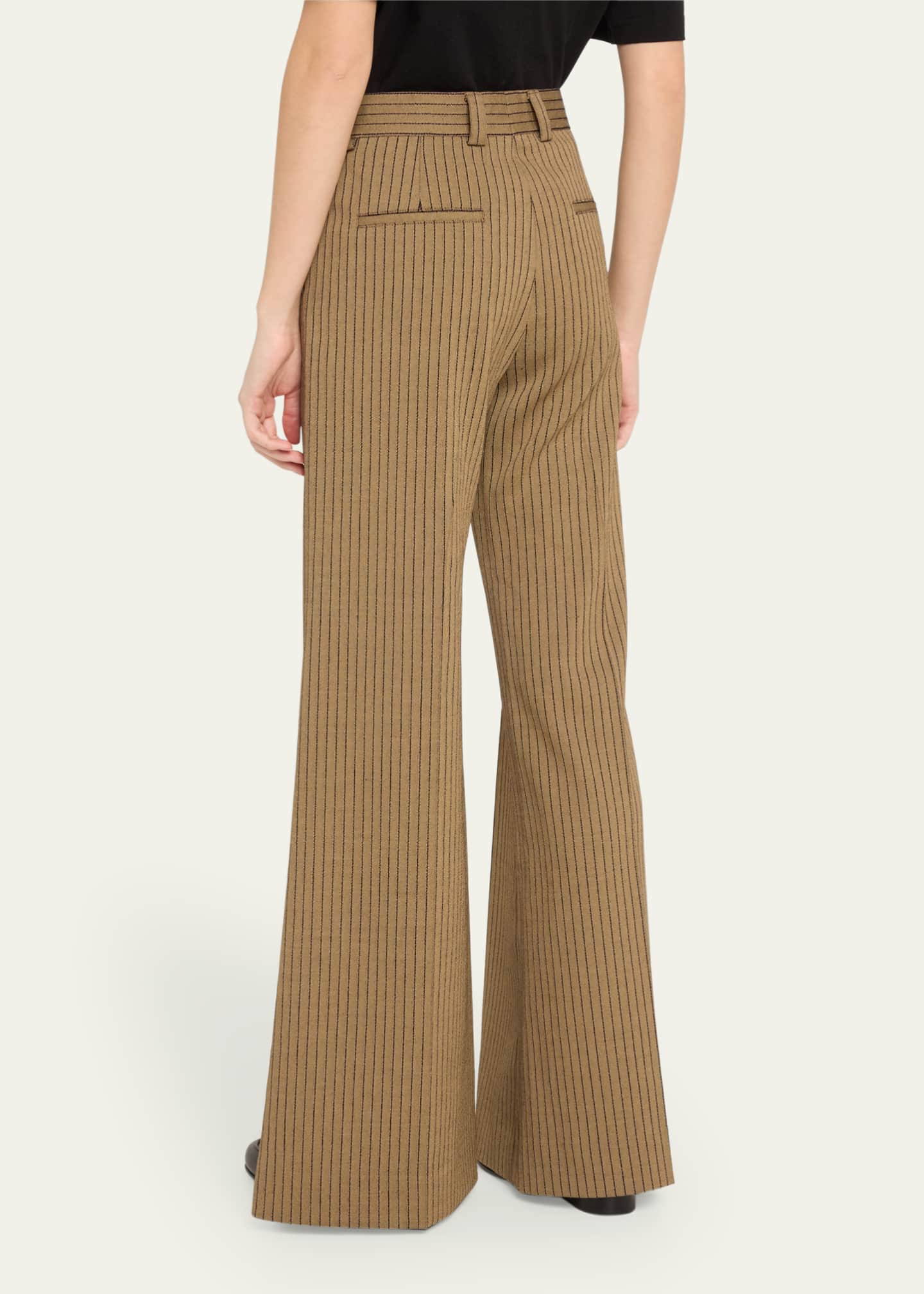 TEURN STUDIOS Flare Pinstripe Trousers Image 3 of 5