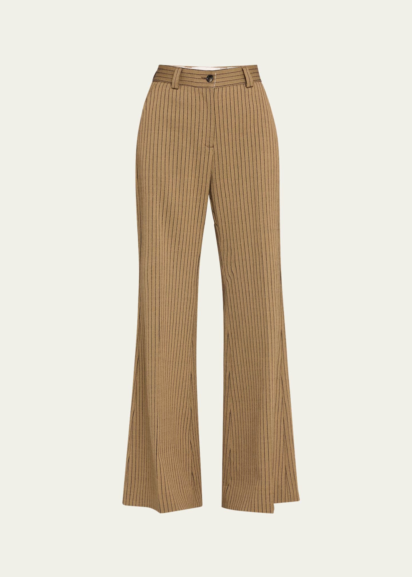 TEURN STUDIOS Flare Pinstripe Trousers Image 1 of 5