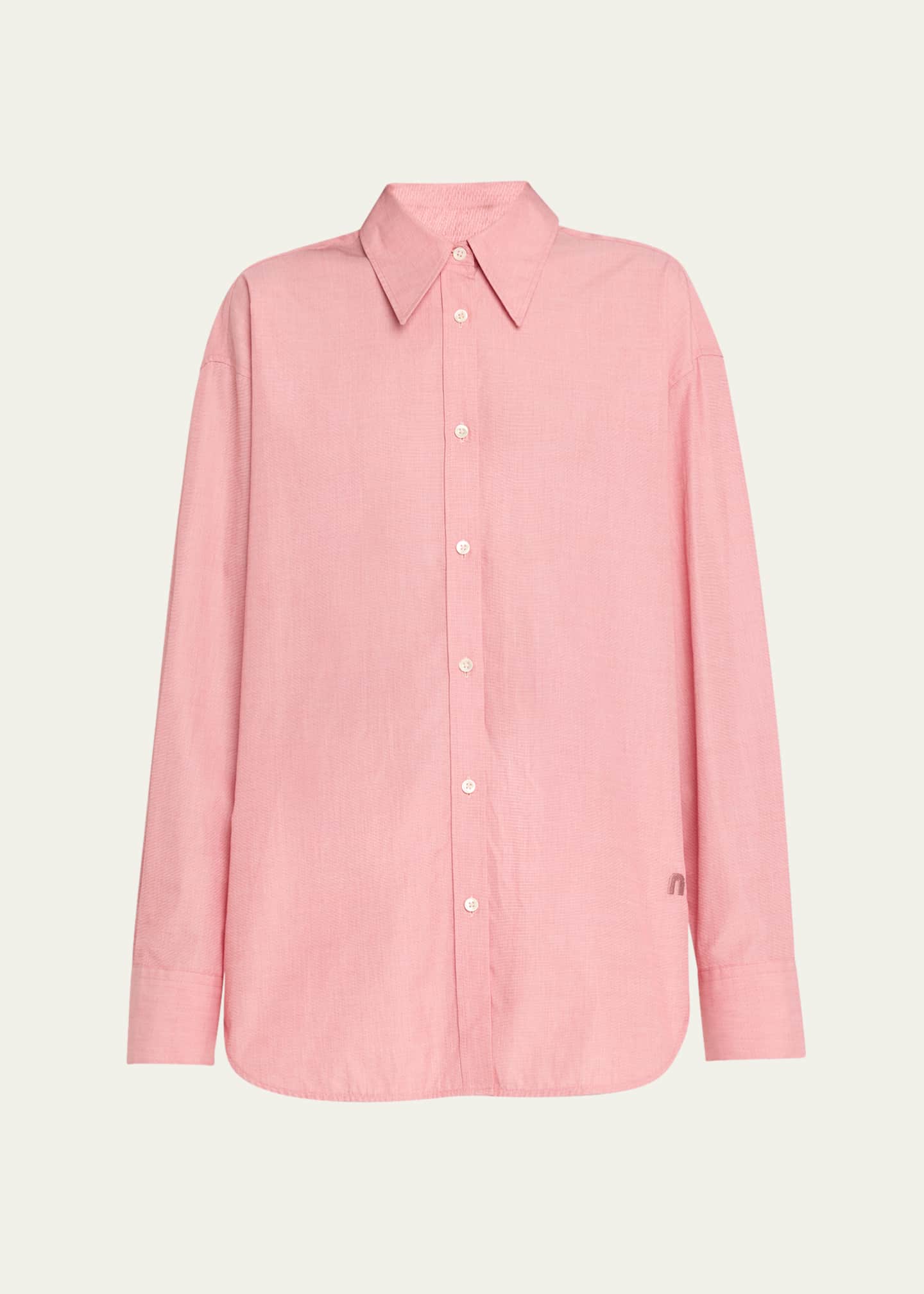 TEURN STUDIOS Pointy Collar Cotton Shirt Image 1 of 5