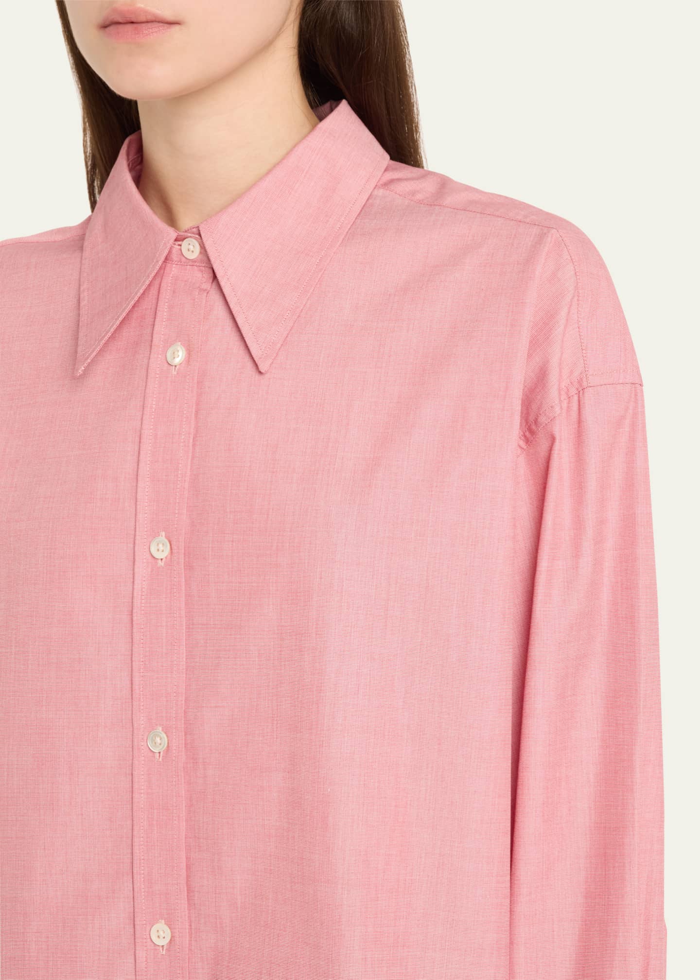 TEURN STUDIOS Pointy Collar Cotton Shirt Image 5 of 5