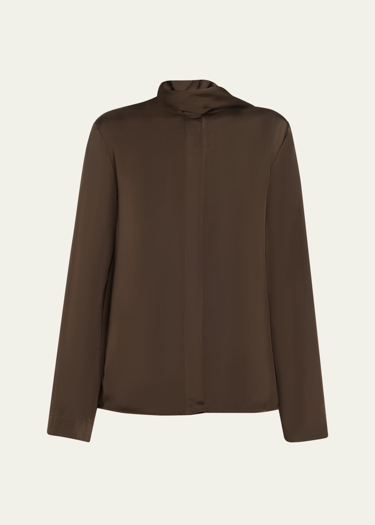 TEURN STUDIOS Satin Scarf-Collar Blouse Image 1 of 5