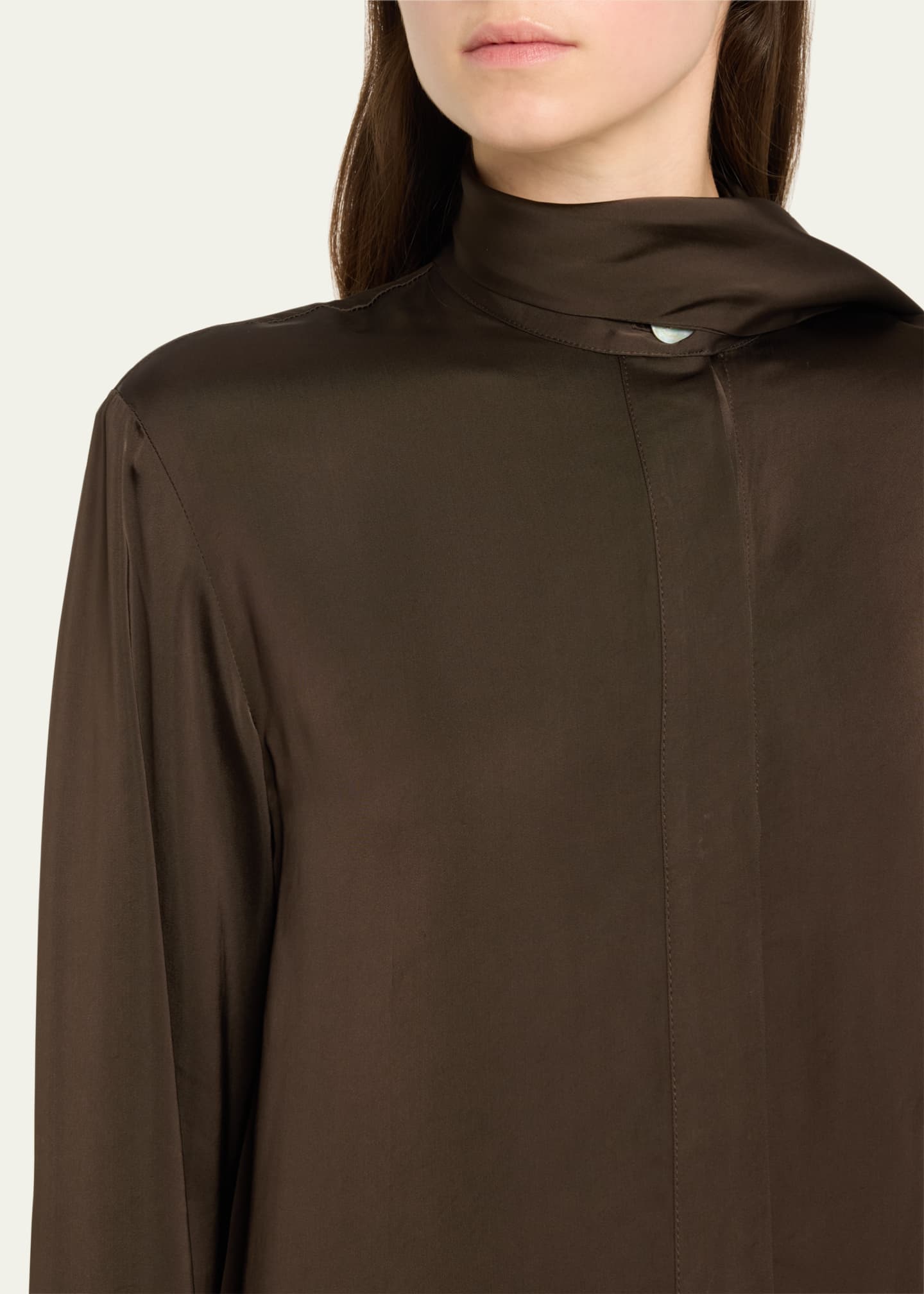 TEURN STUDIOS Satin Scarf-Collar Blouse Image 5 of 5