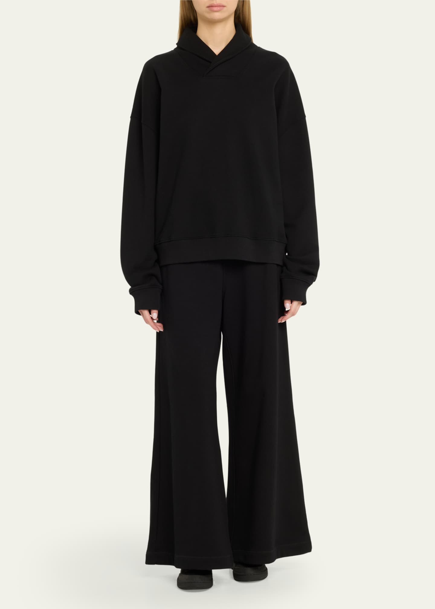 TEURN STUDIOS Wrap-Collar Sweatshirt Image 2 of 5