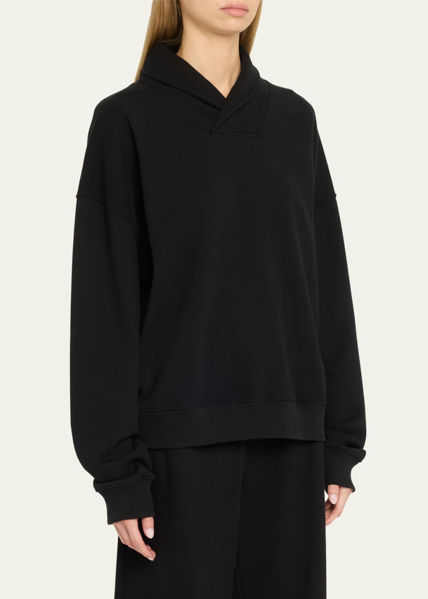 TEURN STUDIOS Wrap-Collar Sweatshirt Image 4 of 5