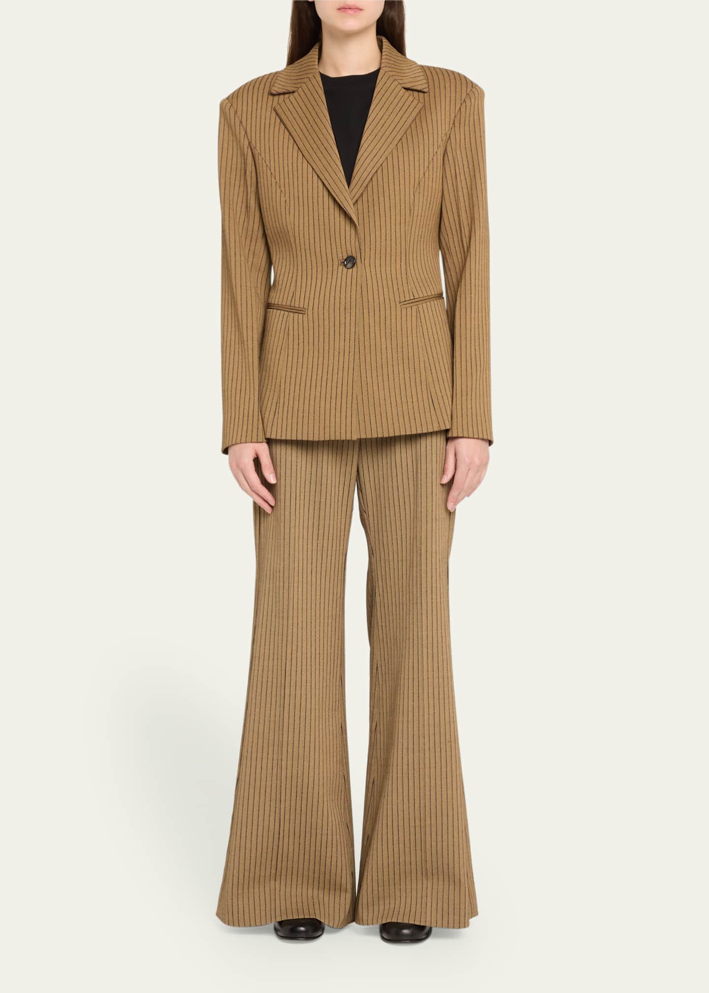 TEURN STUDIOS Pinstripe Hourglass Blazer Image 2 of 5