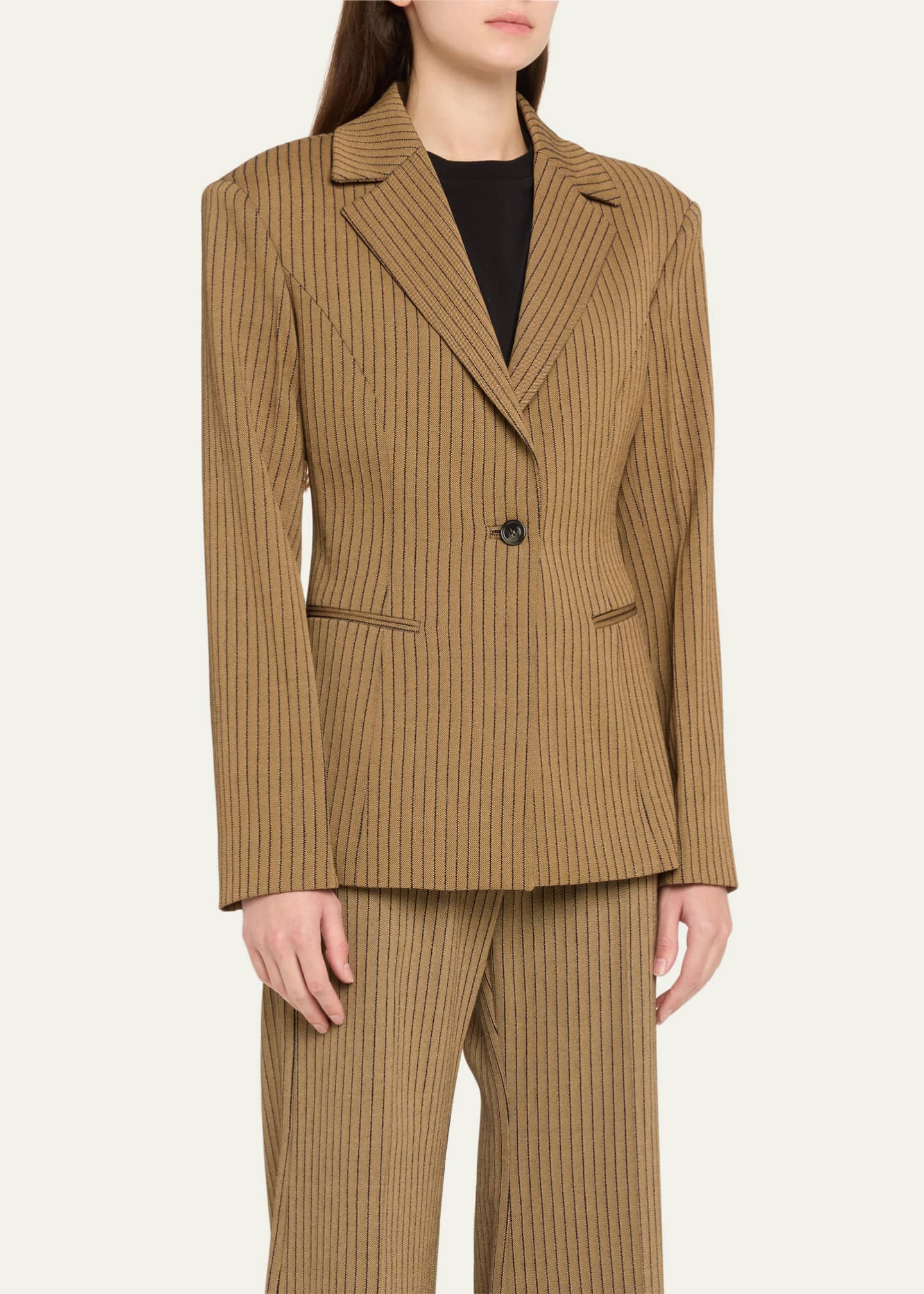 TEURN STUDIOS Pinstripe Hourglass Blazer Image 4 of 5