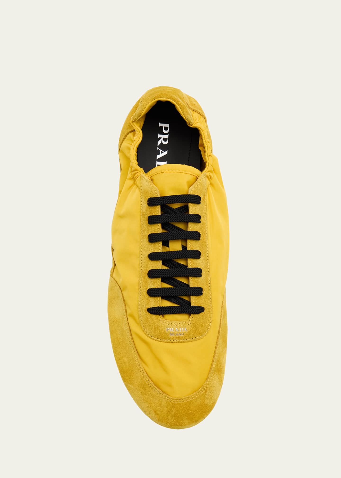 Prada Men's Collapse Nylon and Suede Low-Top Sneakers Image 6 of 6