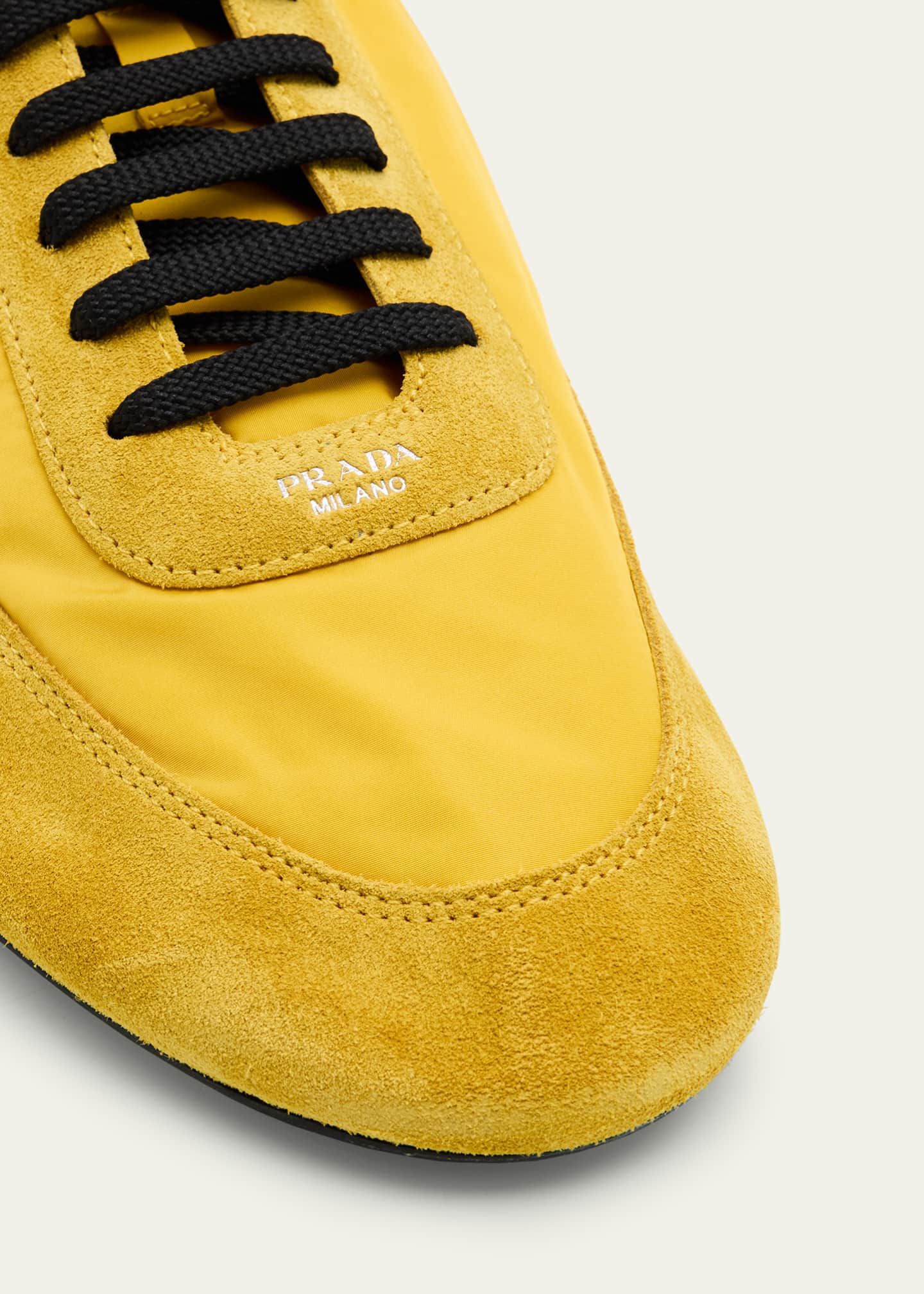 Prada Men's Collapse Nylon and Suede Low-Top Sneakers Image 5 of 6