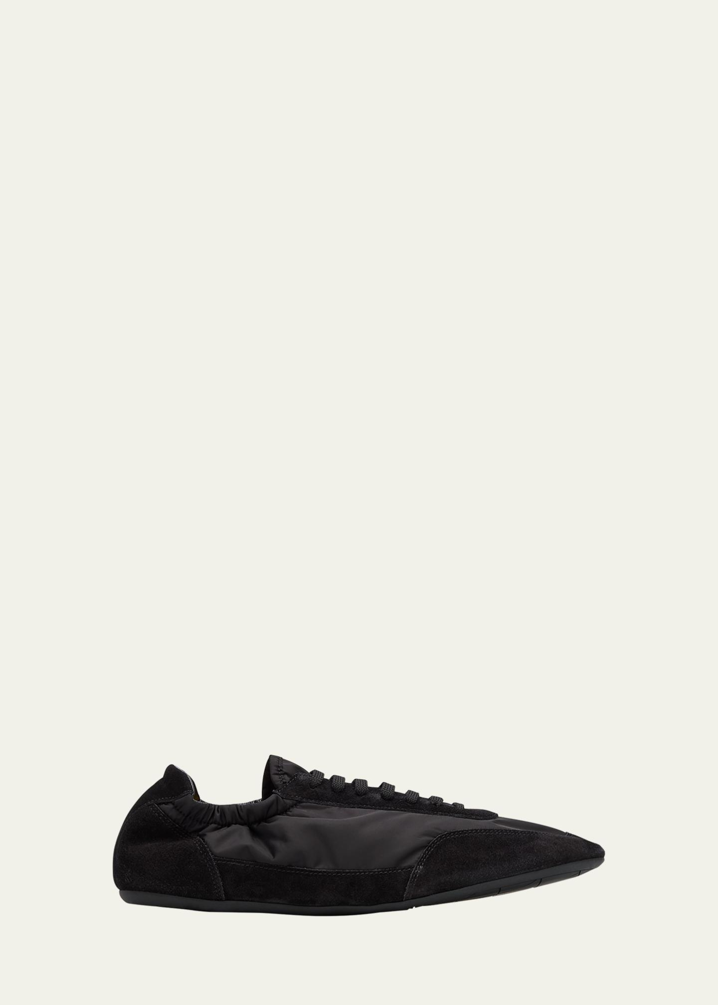 Prada Men's Collapse Nylon and Suede Low-Top Sneakers - Bergdorf Goodman