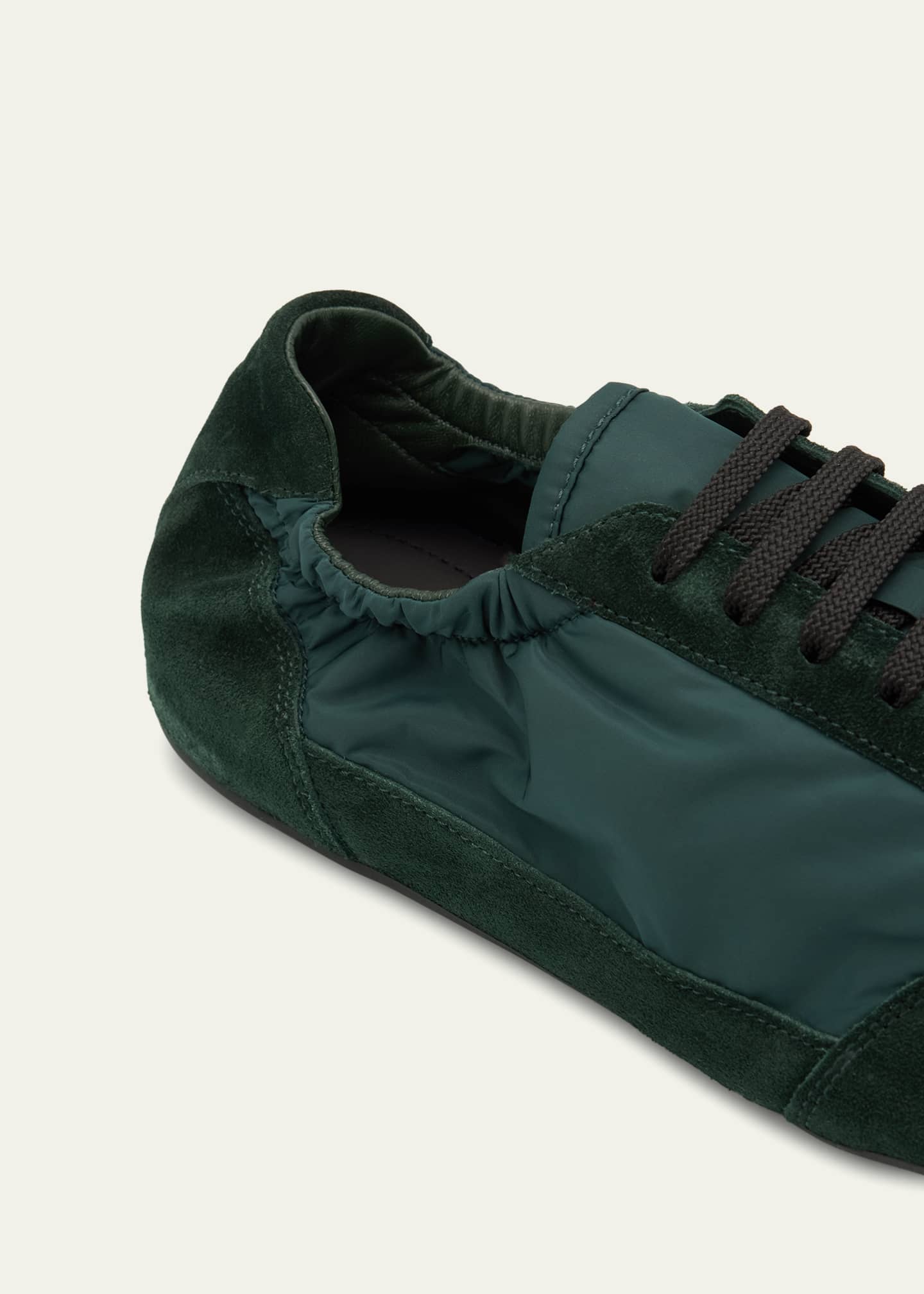 Prada Men's Collapse Nylon and Suede Low-Top Sneakers Image 4 of 5
