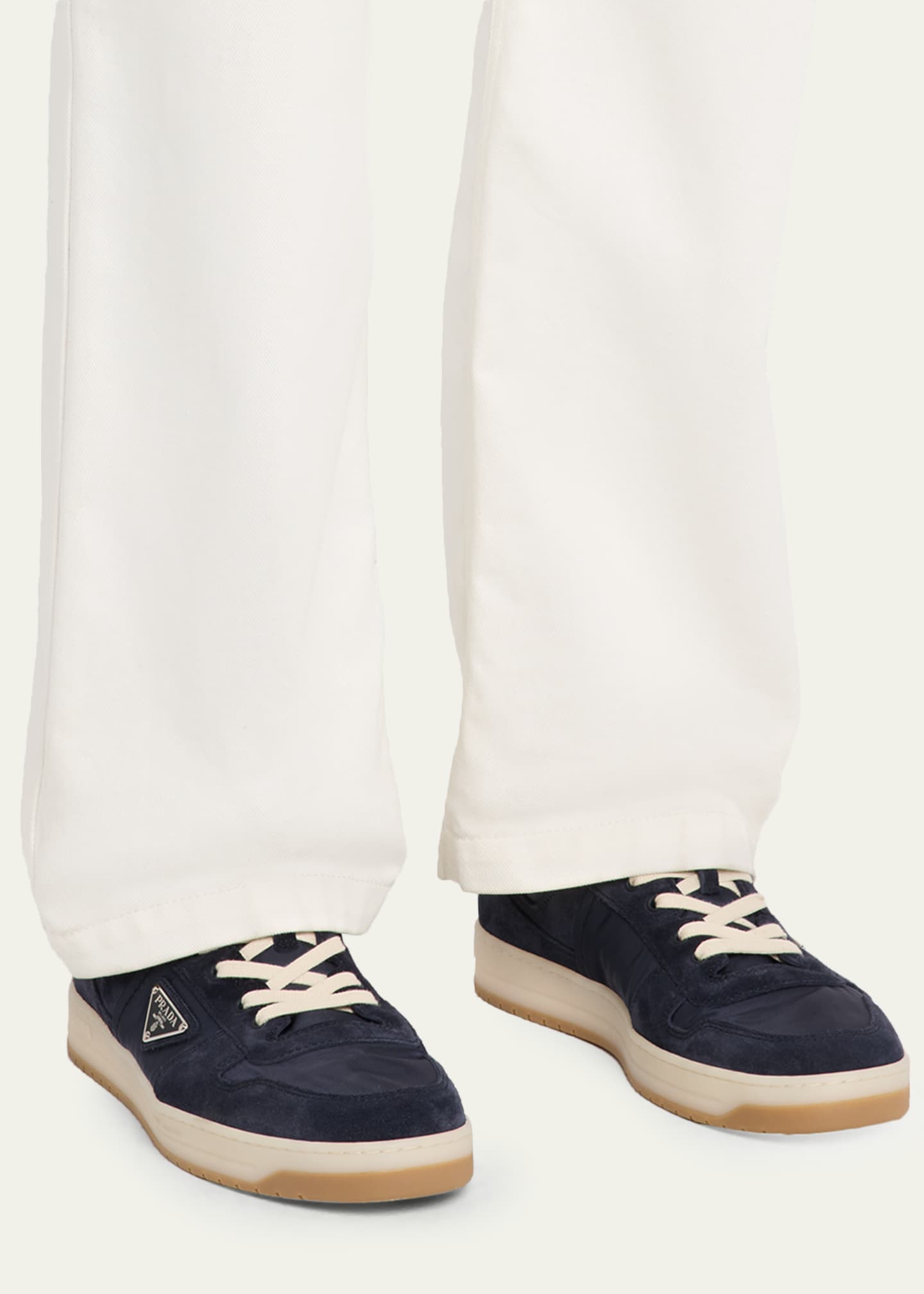 Prada Men's Downtown Nylon and Suede Low-Top Sneakers - Bergdorf