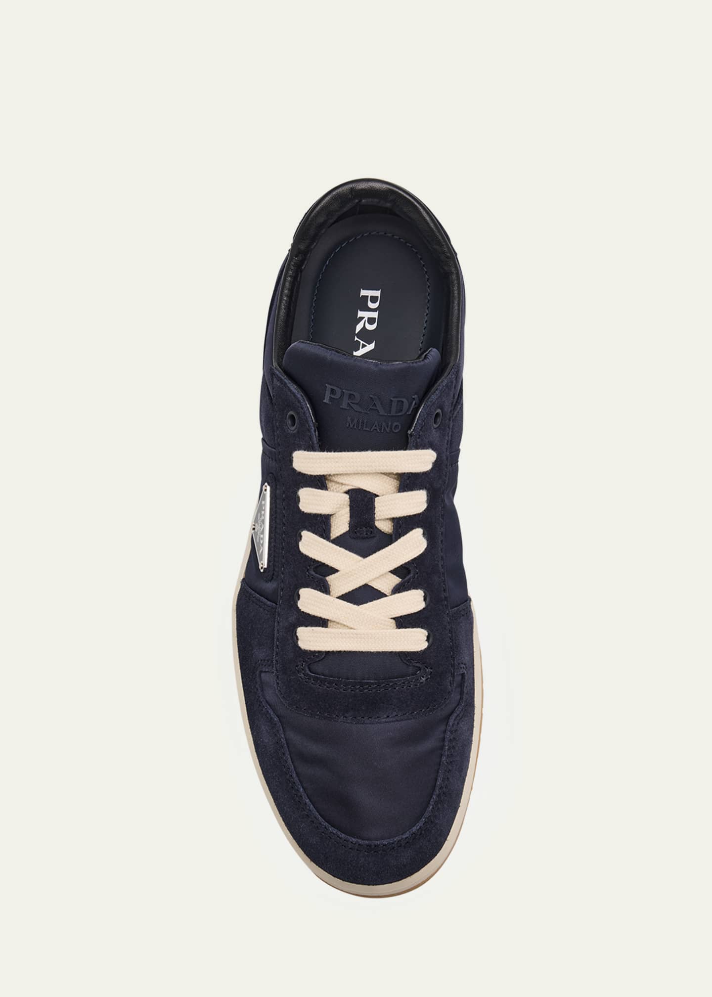 ム*ン様 【美品】PRADA ダークグレー ブローグシューズ 6.5 レザースニ Prada Men's Downtown Nylon and Suede Low-Top Sneakers - Bergdorf