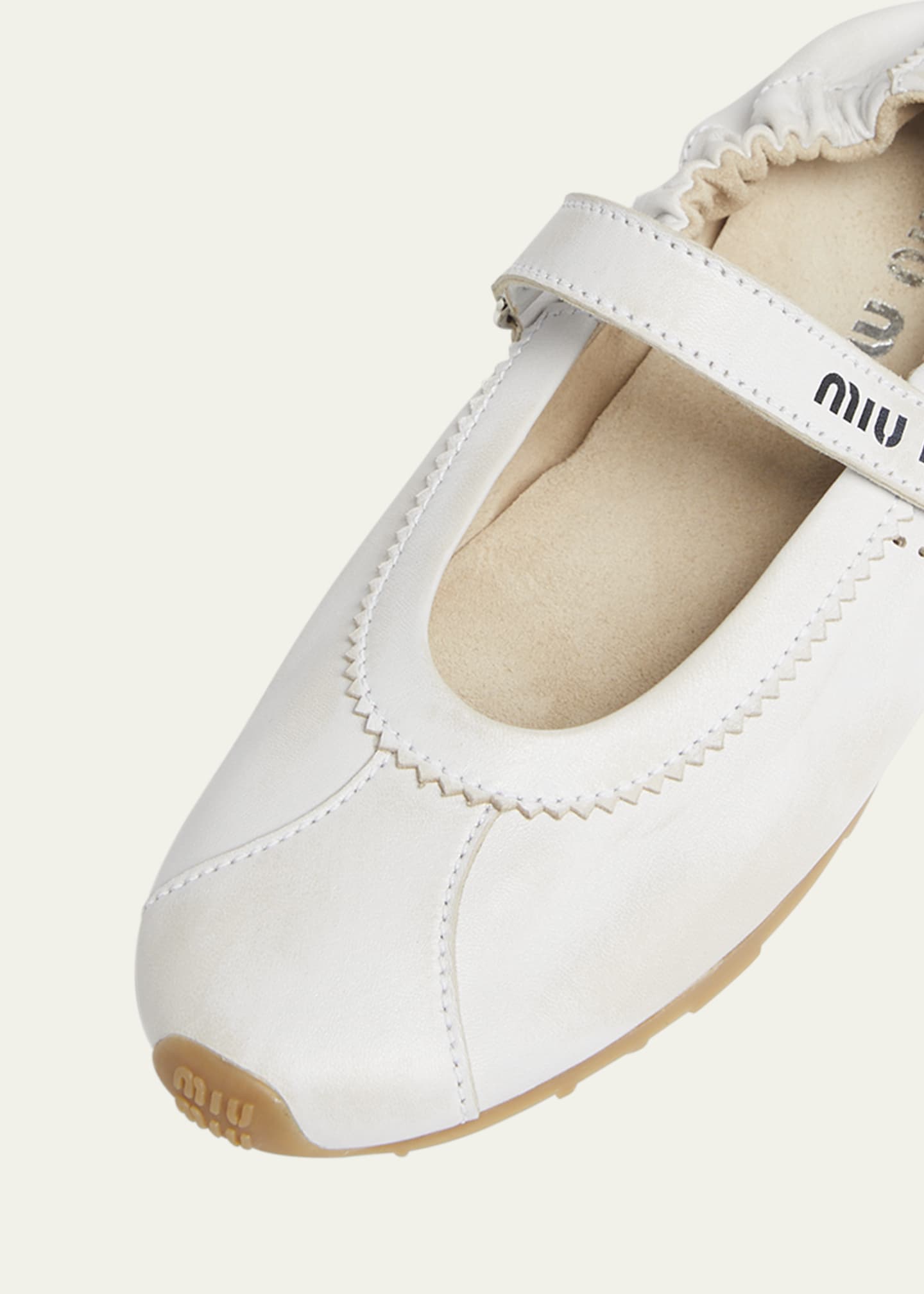 Miu Miu Leather Mary Jane Ballerina Sneakers Image 3 of 3