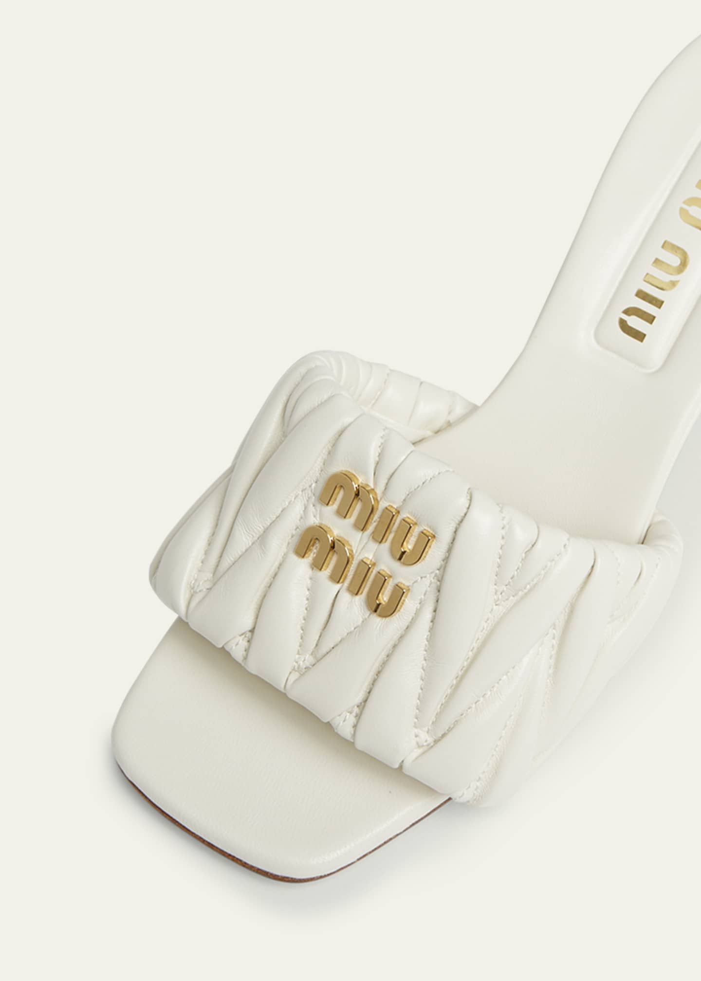 Miu Miu Quilted Leather Mule Sandals Image 5 of 5