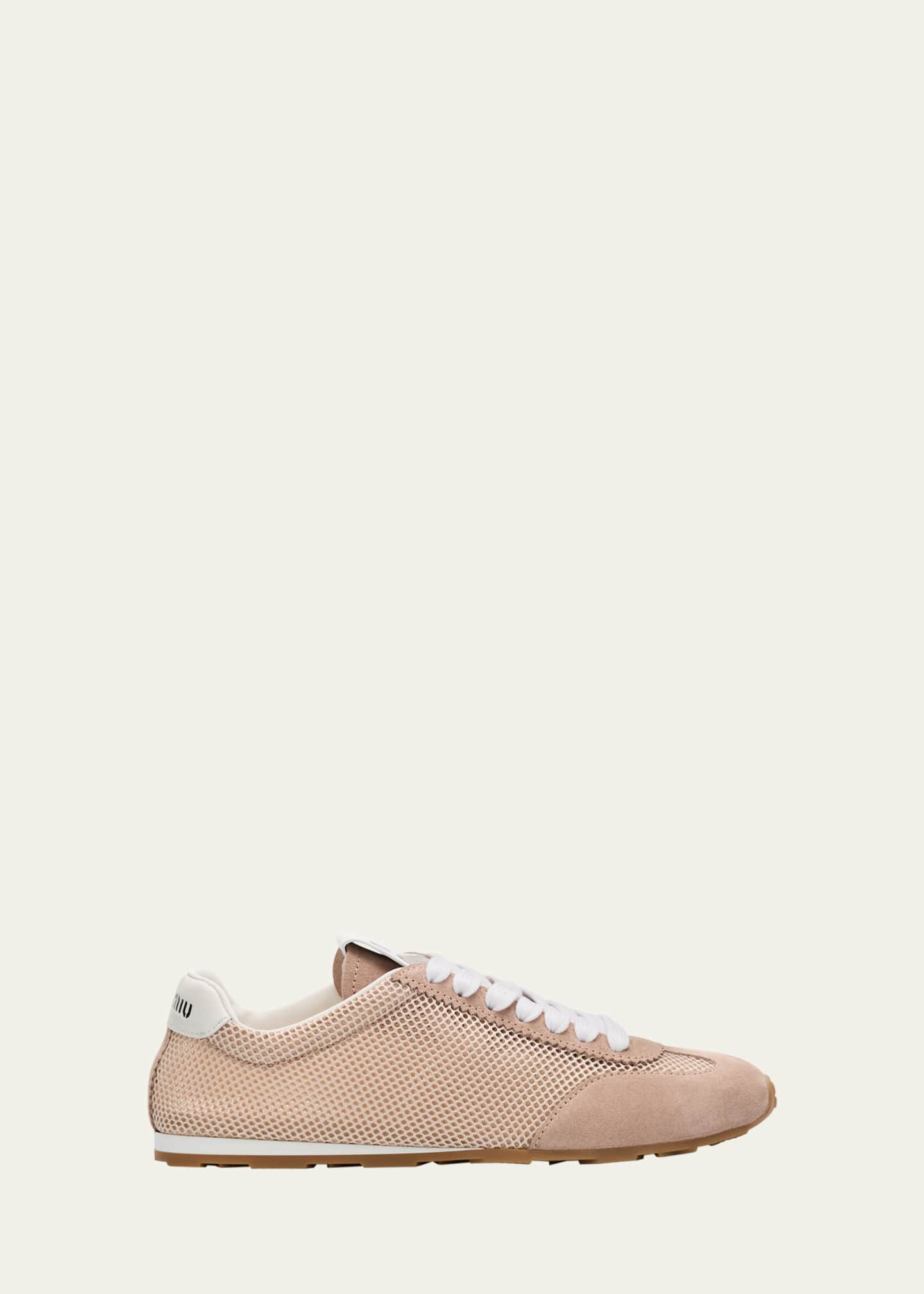Miu Miu Low-Top Mesh Suede Sneakers - Bergdorf Goodman