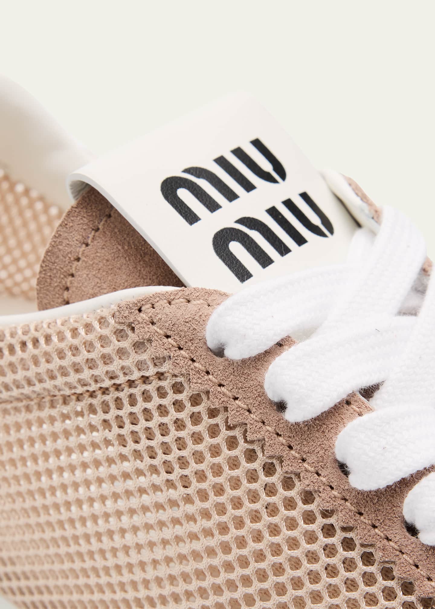 【50％OFF】 Mesh Low-Top Miu Miu Suede Goodman Bergdorf - Sneakers ブレスレット/バングル