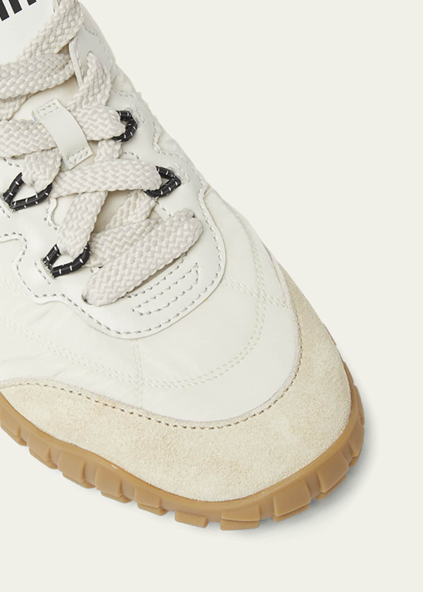 人気便利グッズ Miu Miu Low-Top Nylon & Leather Sneakers - Bergdorf Goodman 靴