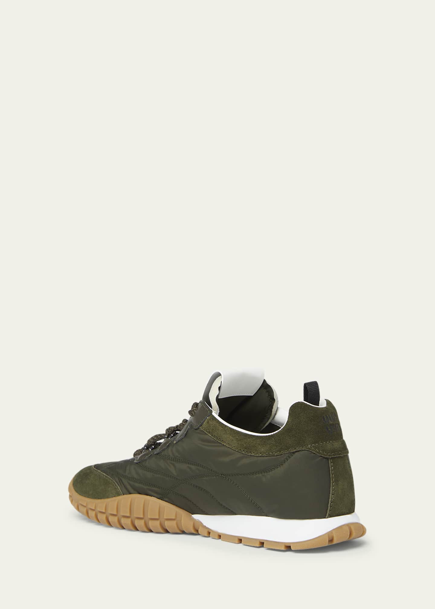 Miu Miu Low-Top Nylon & Leather Sneakers Image 2 of 4