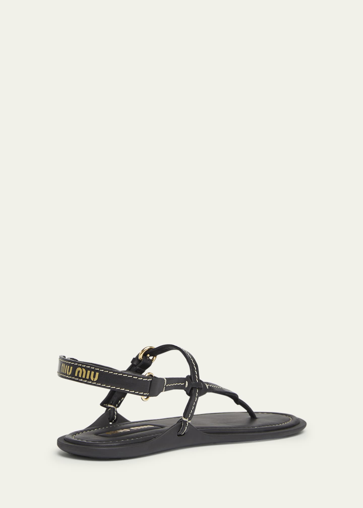 Thong Leather Flat Sandals