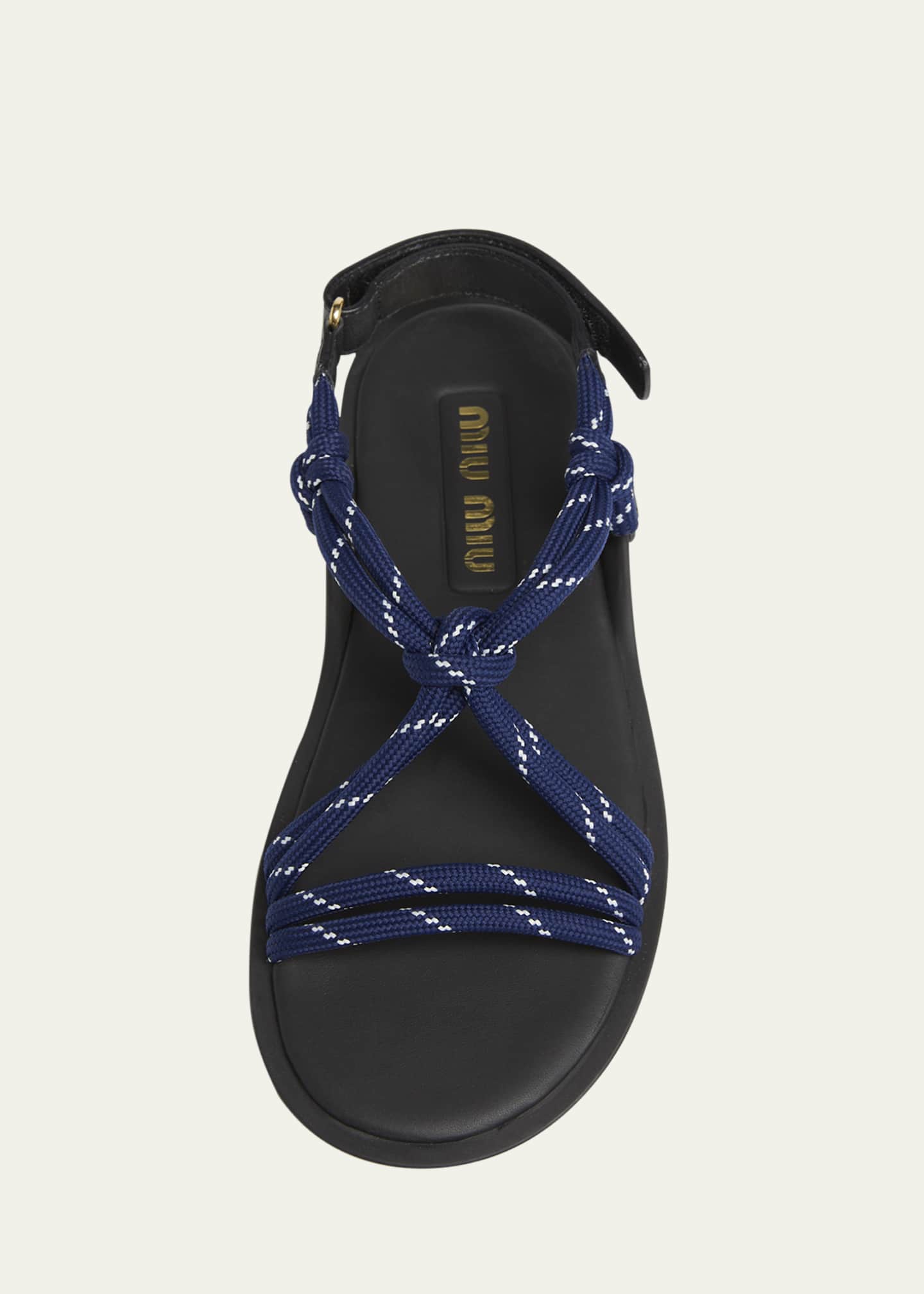 Miu Miu Nastro Cross Rope Grip-Strap Sandals Image 6 of 6