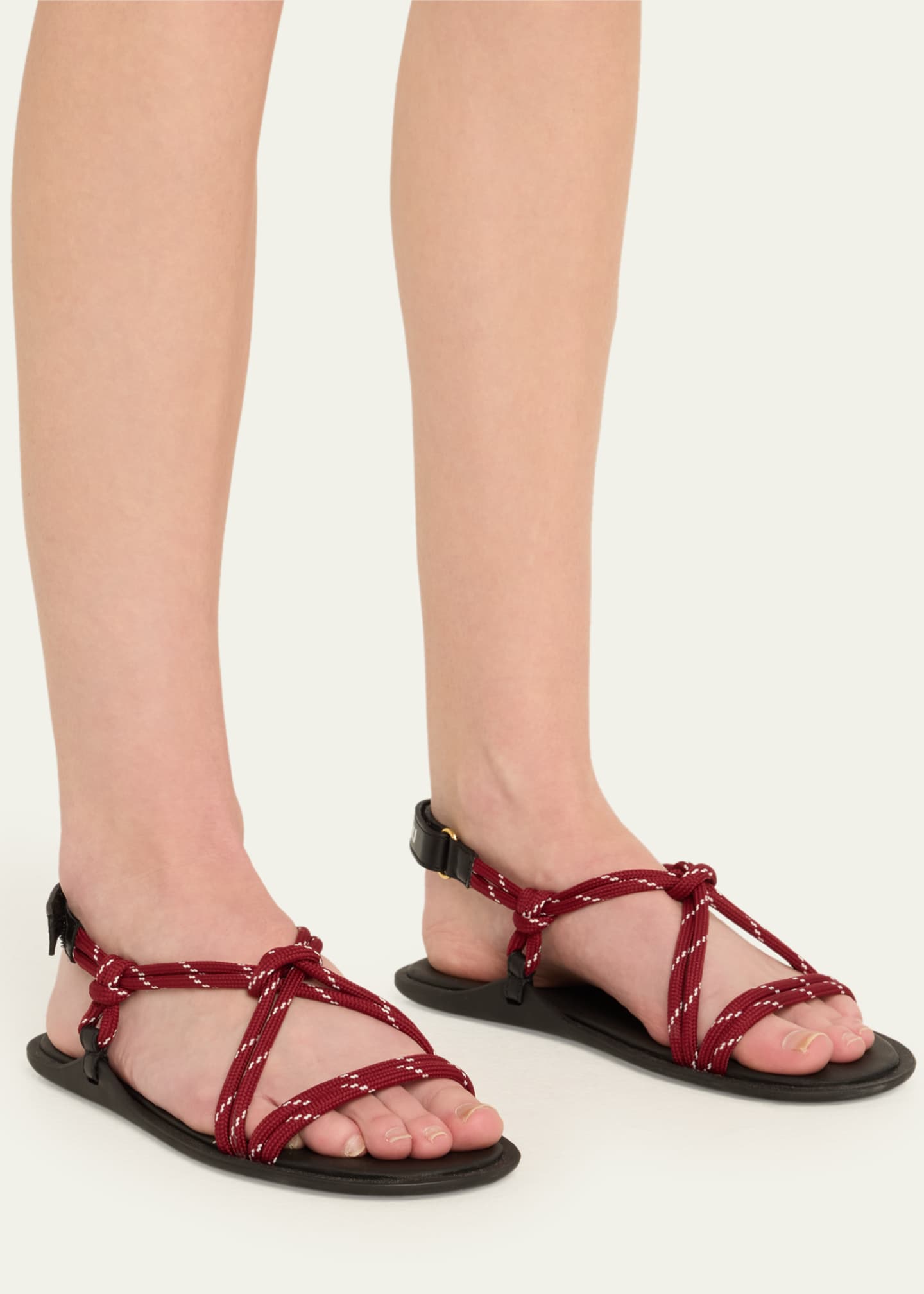 Miu Miu Nastro Cross Rope Grip-Strap Sandals Image 2 of 6