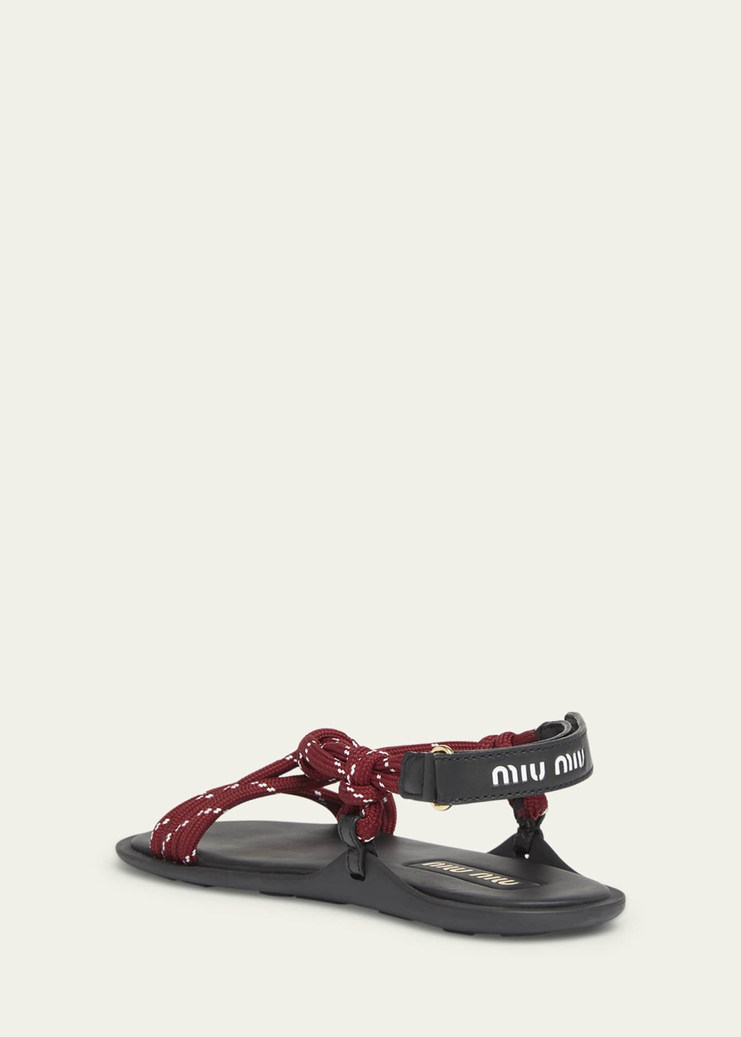 Miu Miu Nastro Cross Rope Grip-Strap Sandals Image 4 of 6