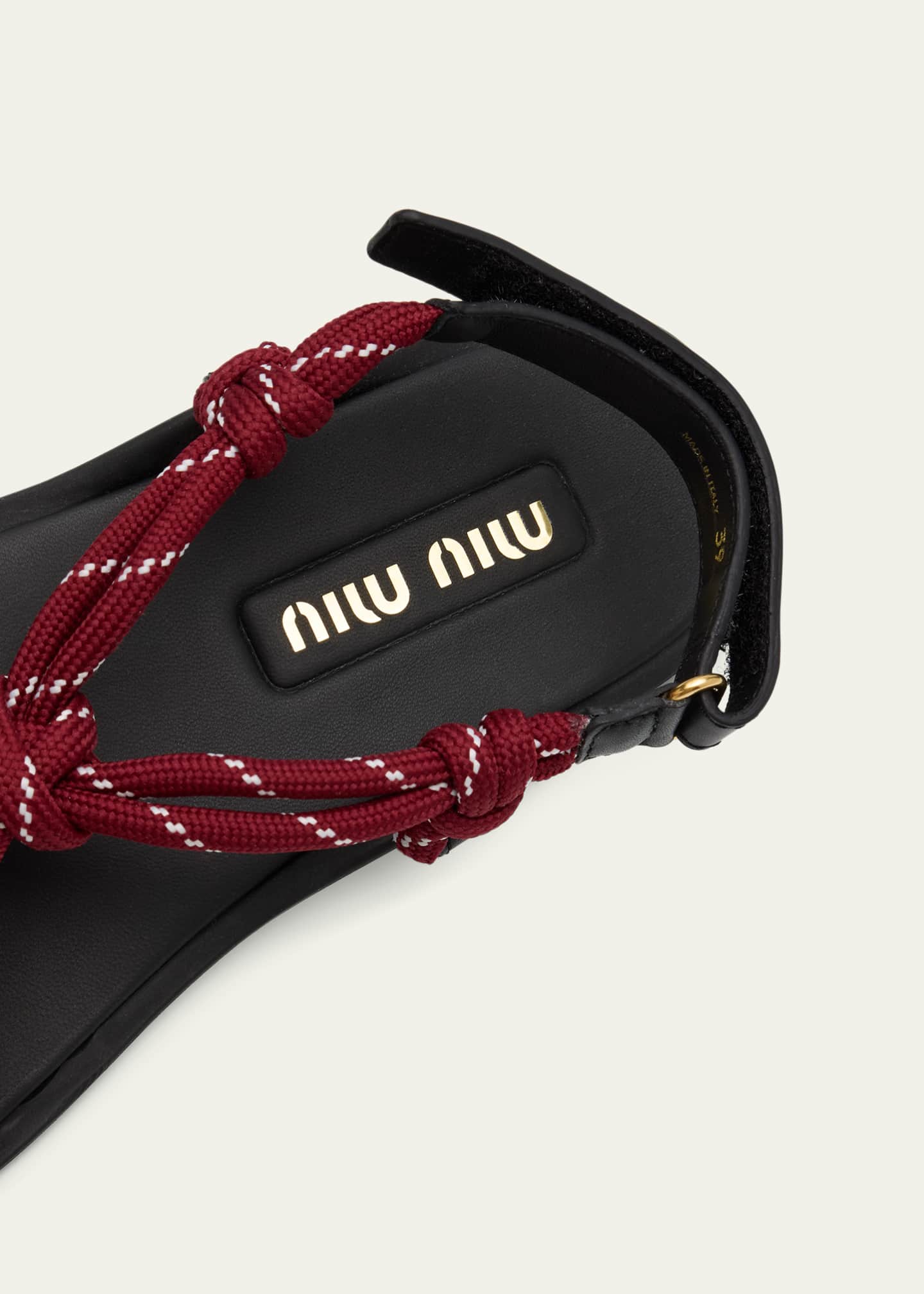 Miu Miu Nastro Cross Rope Grip-Strap Sandals Image 6 of 6