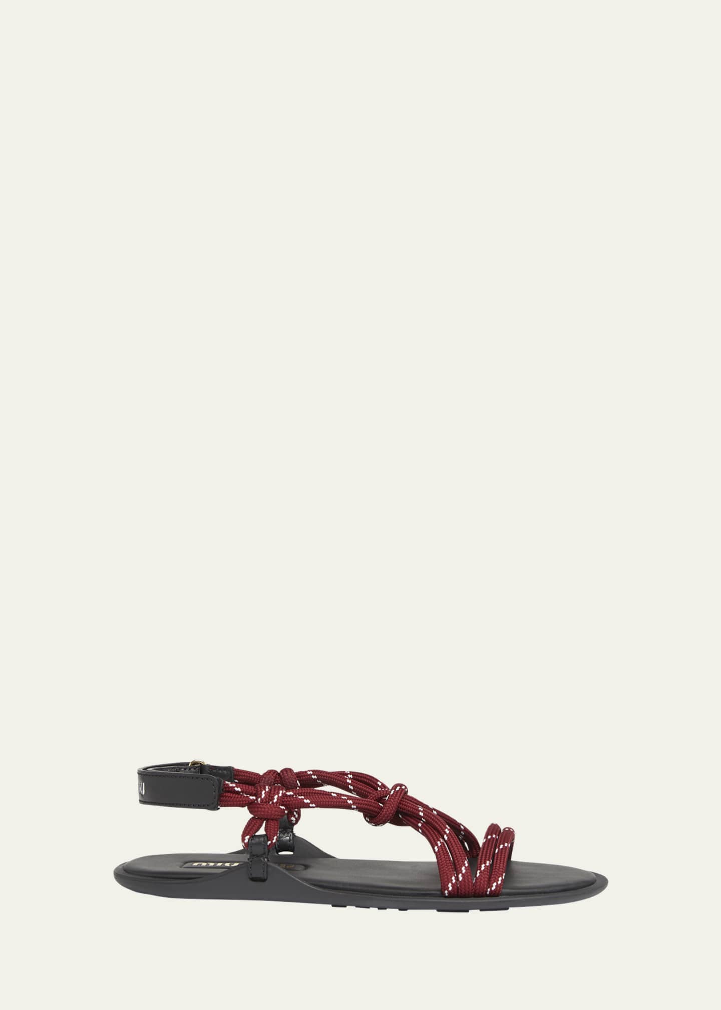 Miu Miu Nastro Cross Rope Grip-Strap Sandals Image 1 of 6